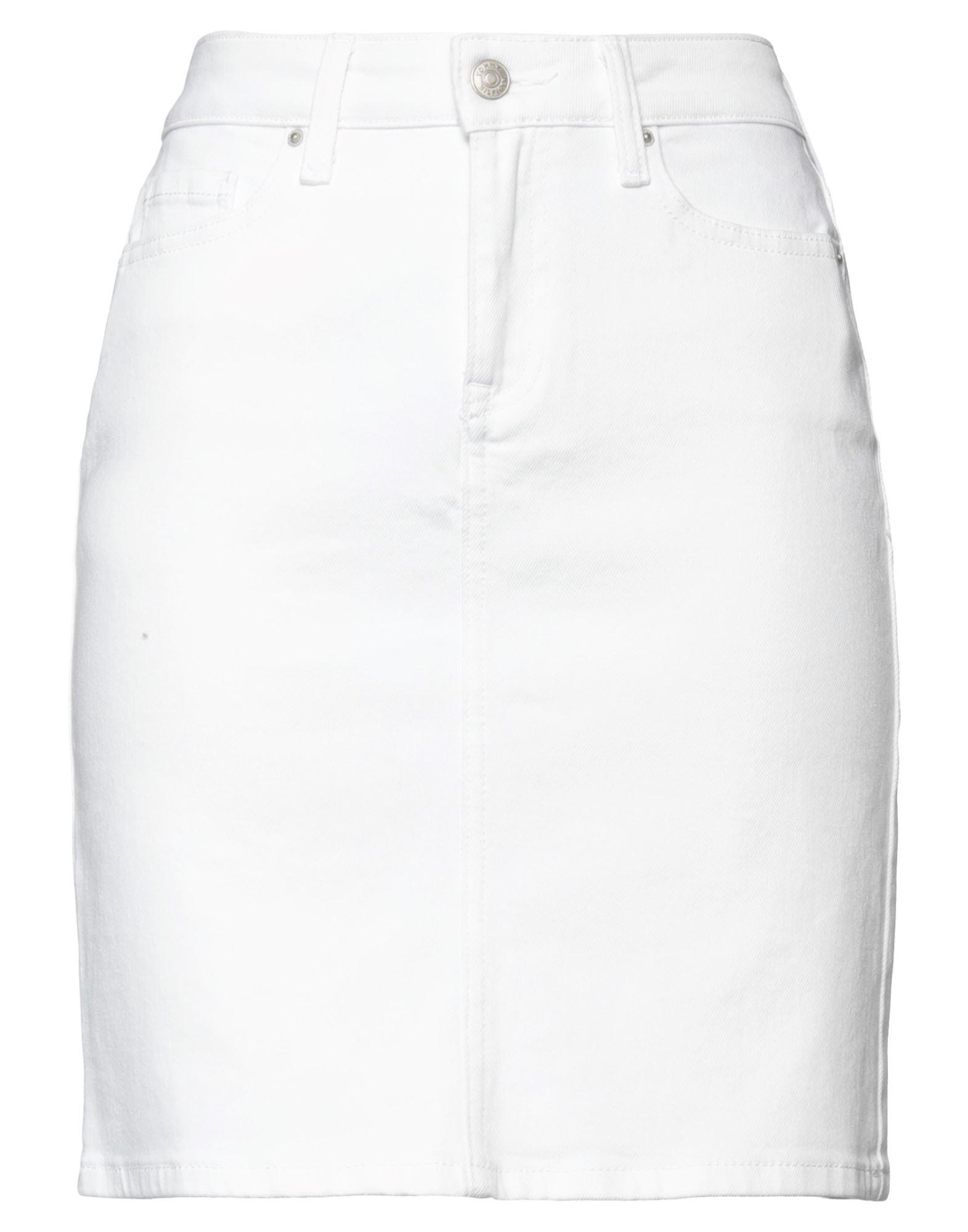 Tommy Hilfiger Denim Skirt in White | Lyst