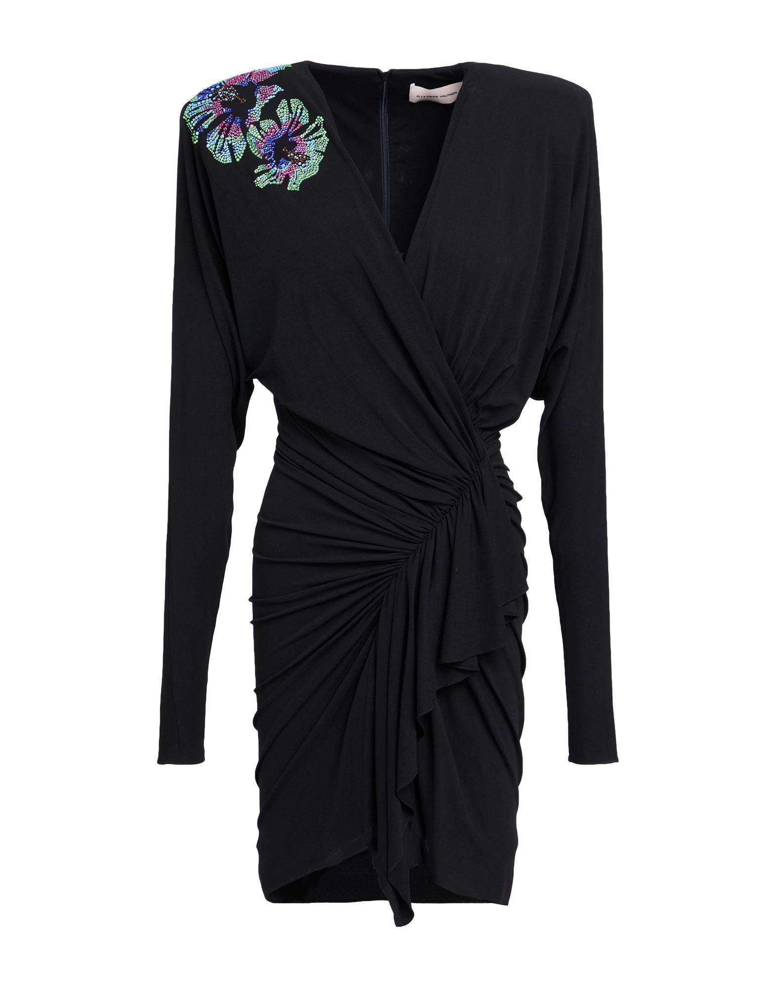 ワンピース ALEXANDRE VAUTHIER V-neck jersey dress (232DR1934 BLACK) Alexandre Vauthier V Neck Mini Dress in Black | FWRD