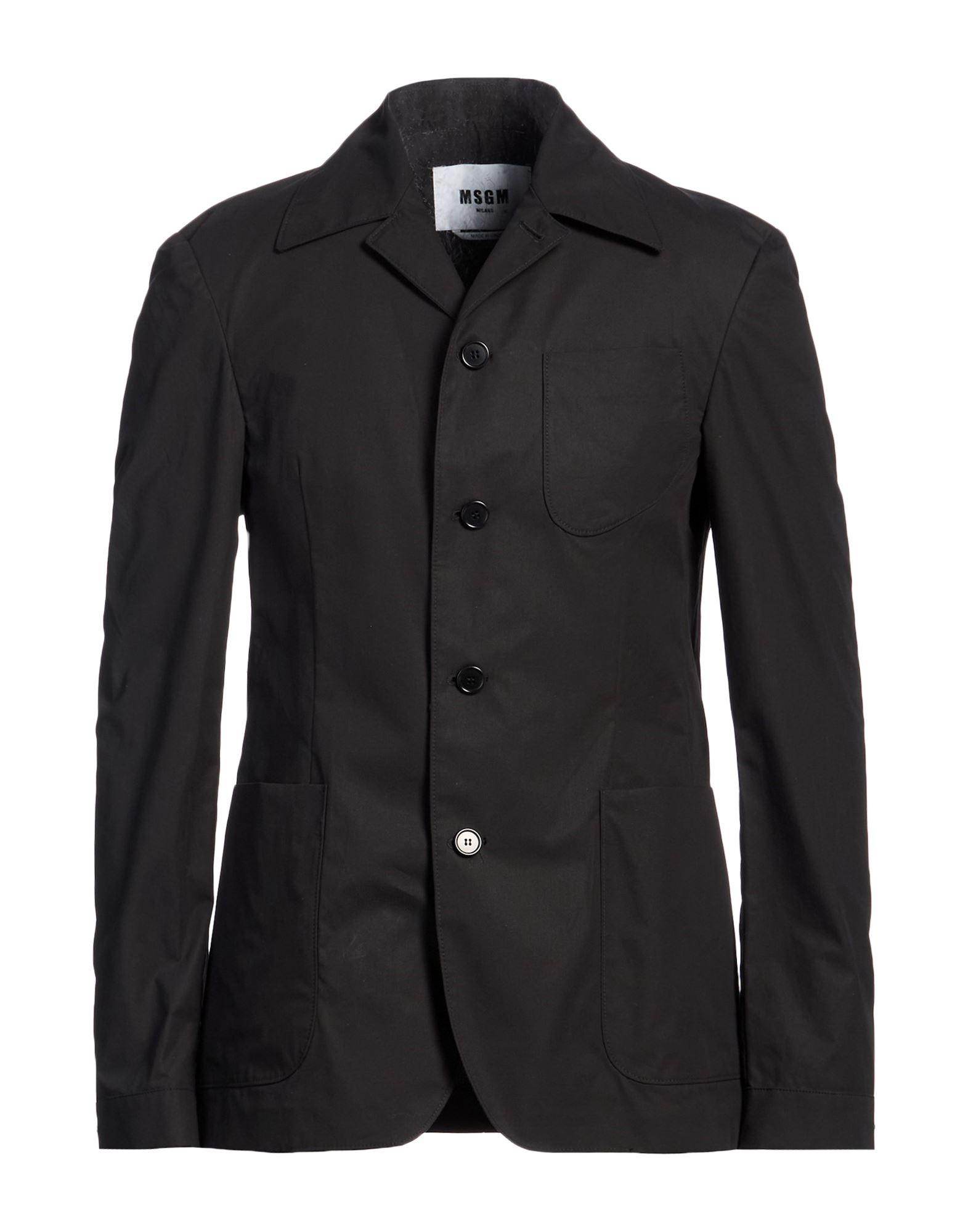 ジャケット Msgm Black Stretch Polyester Blend Blazer MSGM Stretch polyester blend blazer with front pockets | The