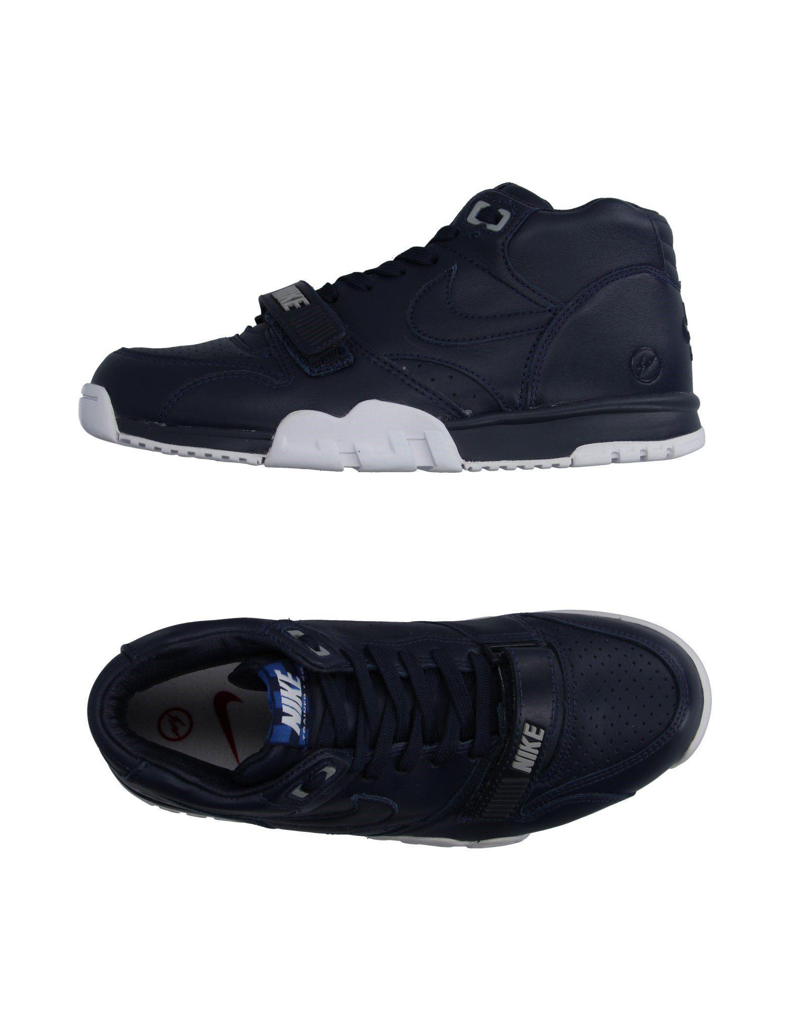 navy blue high top nikes