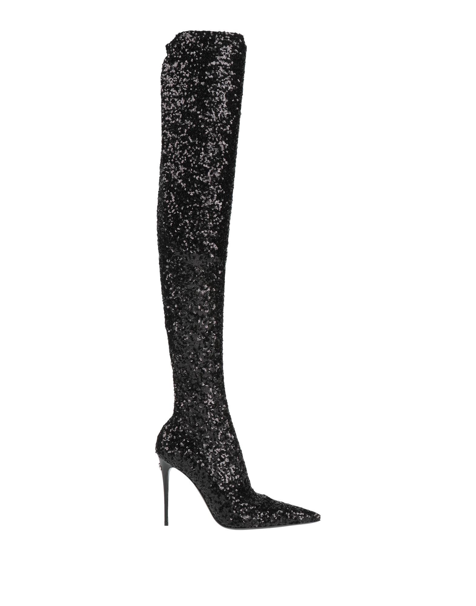 ショートブーツ・ブーティ DOLCE & GABBANA Over-the-knee jersey boots Black Stretch jersey ankle boots in Black for Women