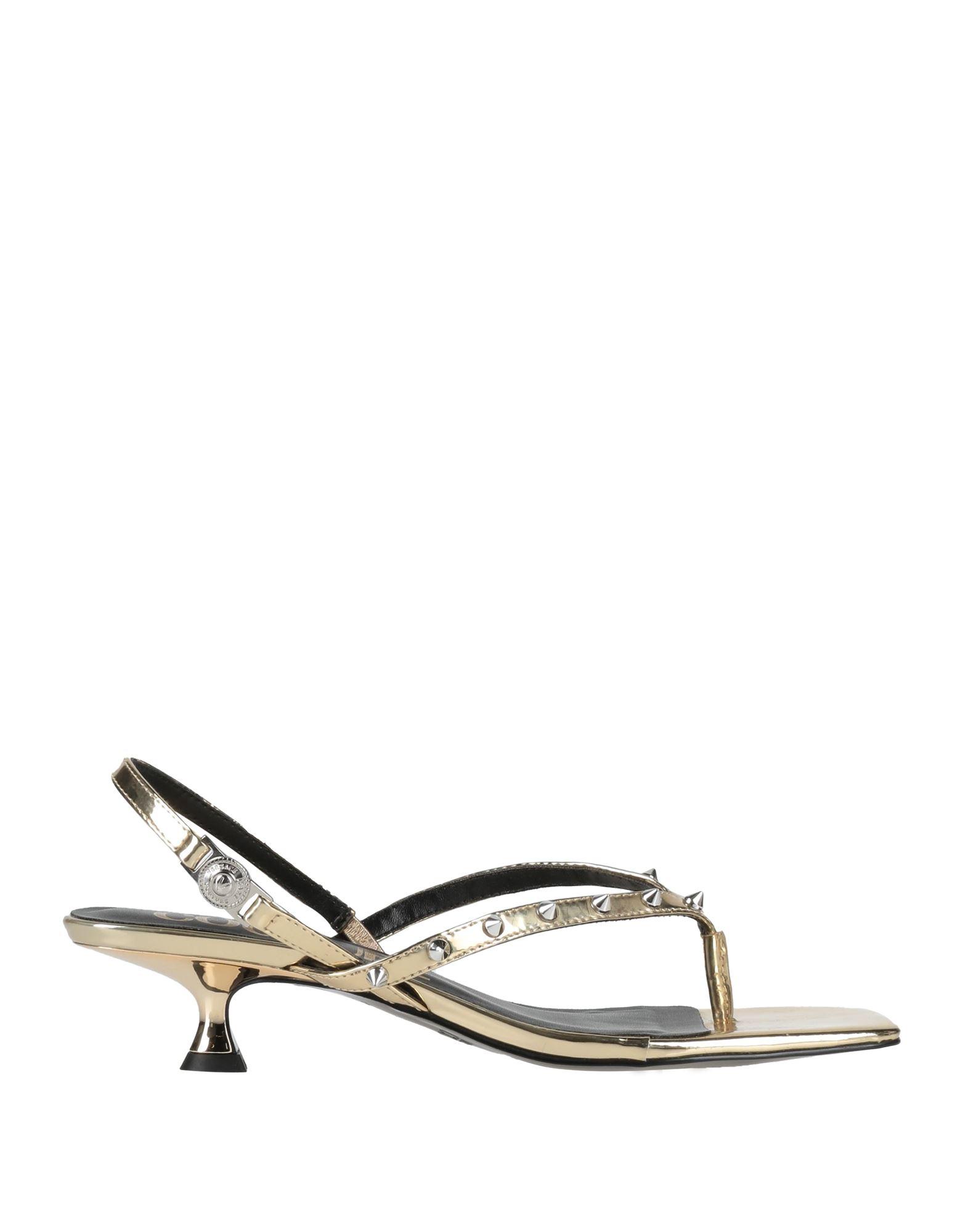 Versace Jeans Couture Toe Strap Sandals in Metallic | Lyst