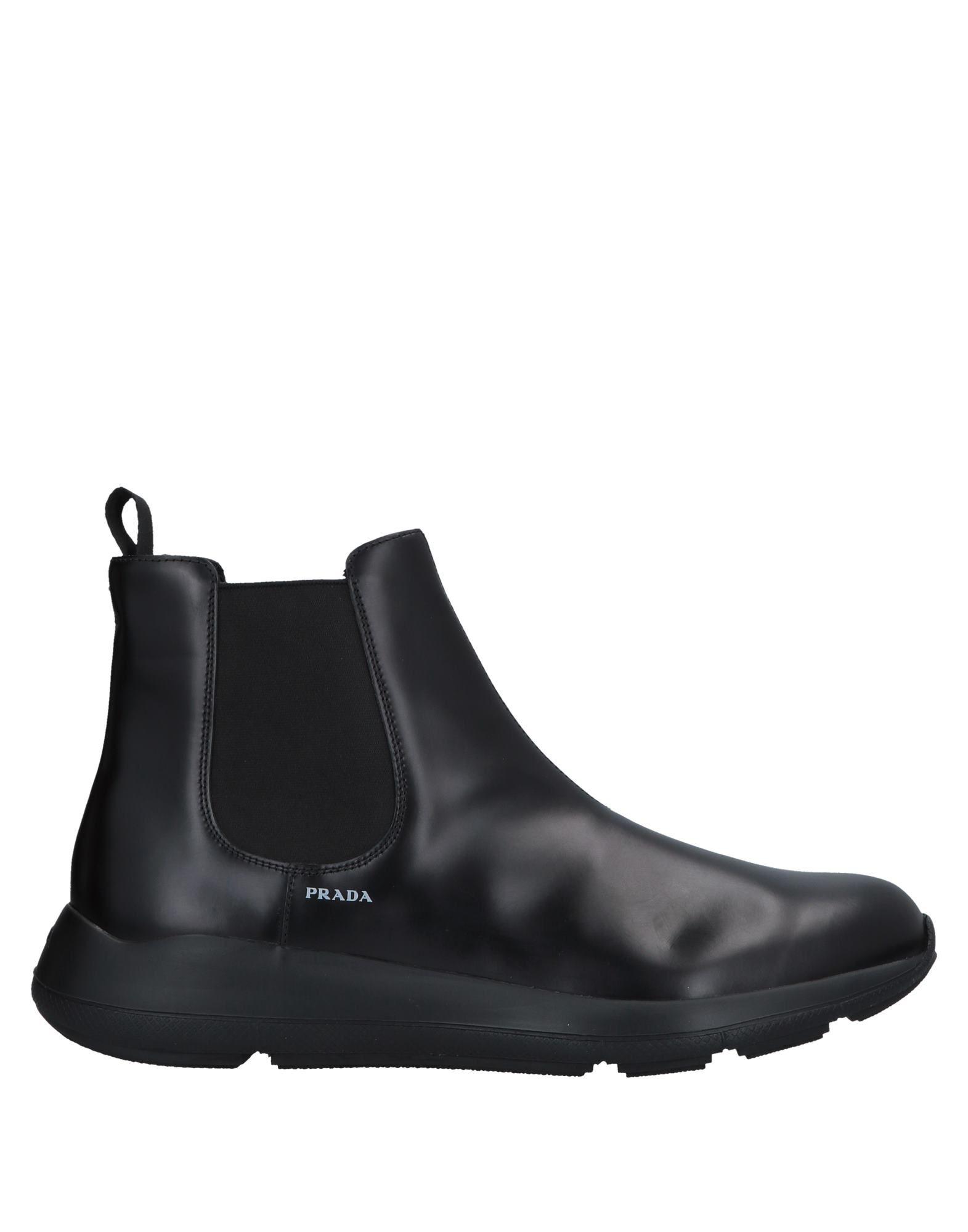 Prada Sport Leather Ankle Boots in Black for Men - Lyst
