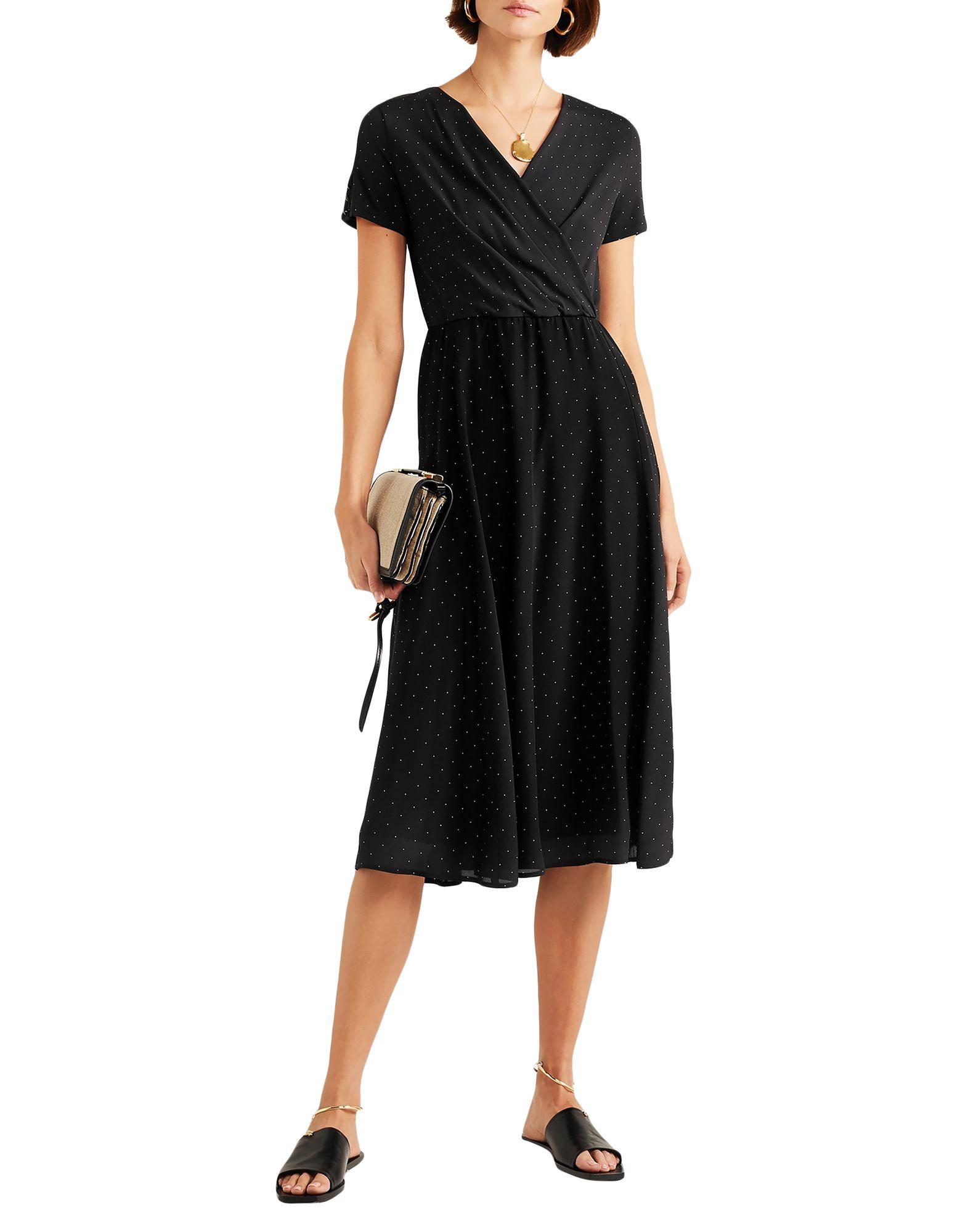 Max Mara Satin Kneelength Dress in Black Lyst