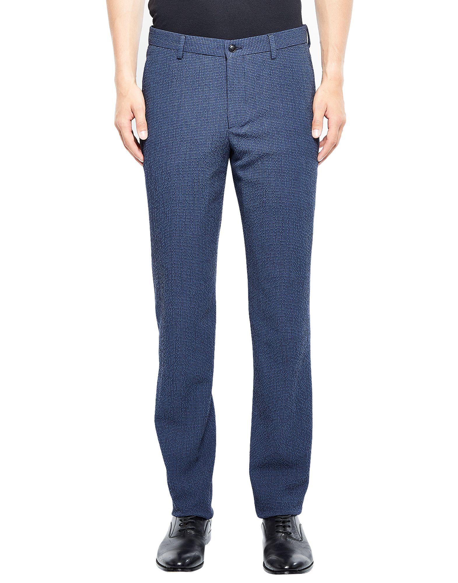 Giorgio Armani Wool Casual Pants in Dark Blue (Blue) for Men - Lyst