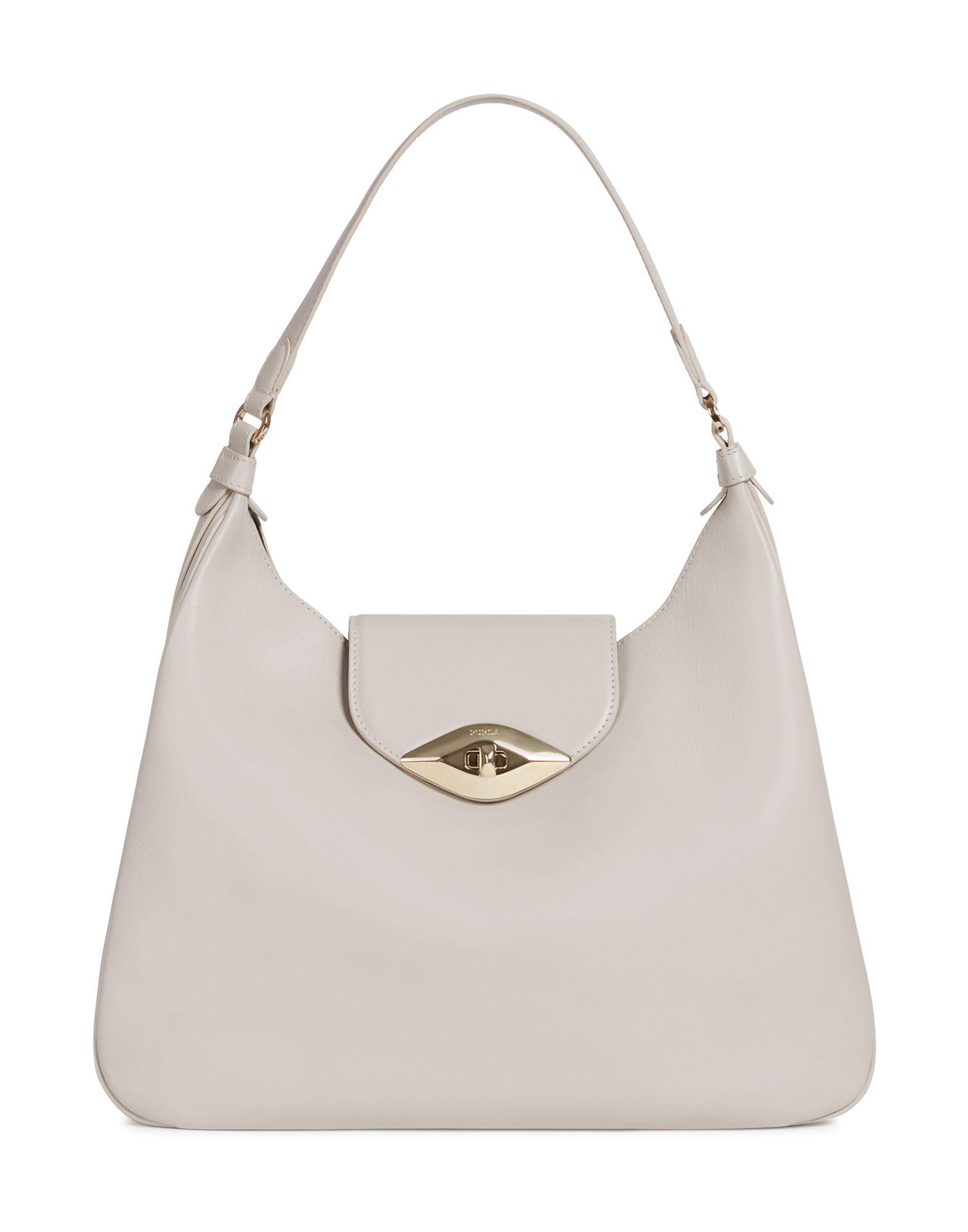 Furla Leather Handbag in Light Grey (Gray) Lyst