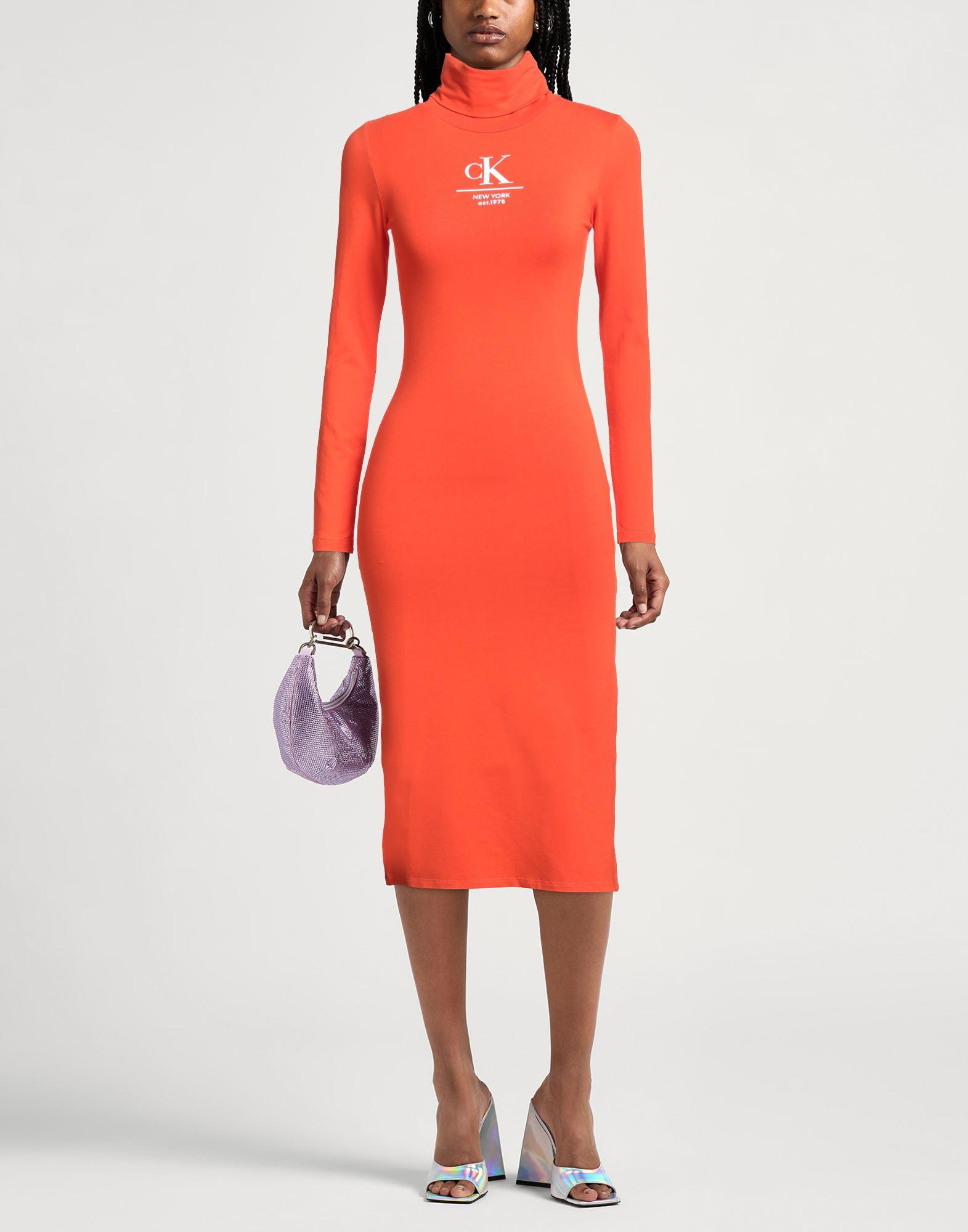 Bodycon Dresses Calvin Klein Orange Dress Calvin Klein Dresses