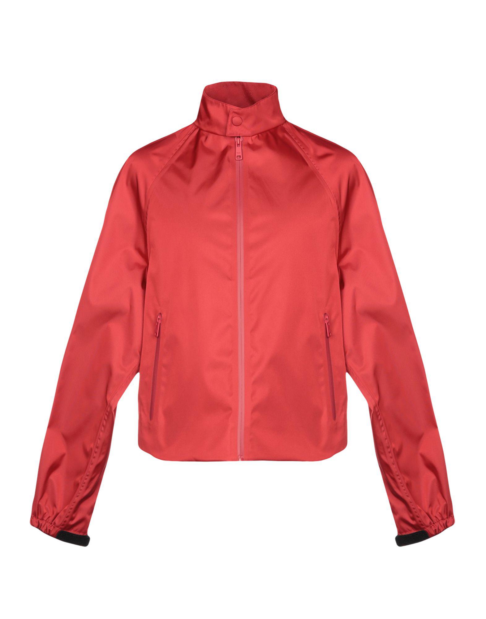 Prada Rubber Jacket in Red for Men - Lyst