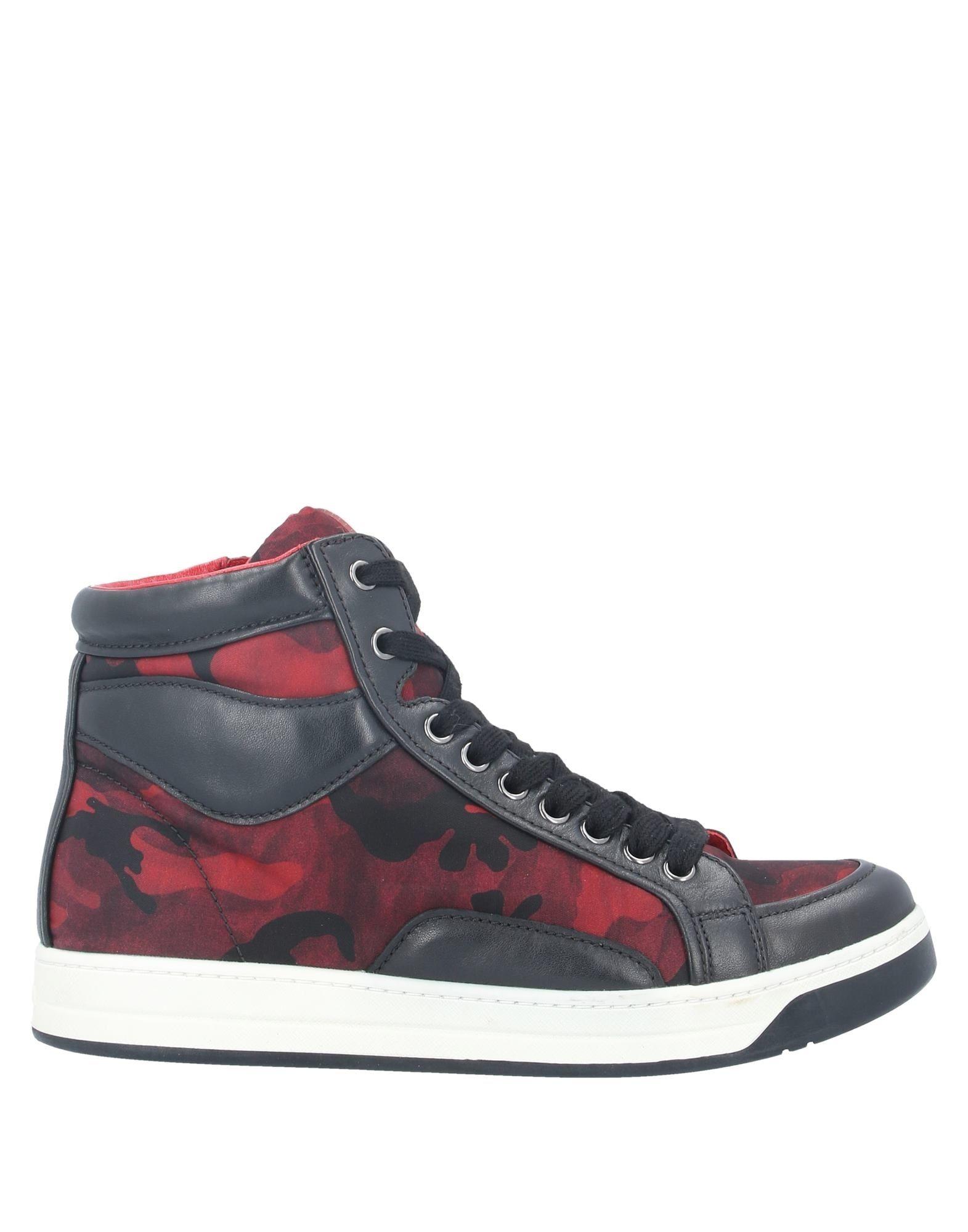 Prada Linea Rossa Leather High-tops & Sneakers in Red - Lyst