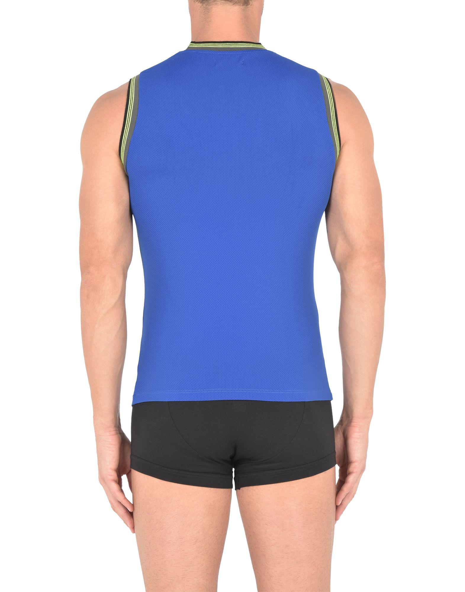 Emporio Armani Sleeveless Undershirt in Bright Blue (Blue) for Men Lyst
