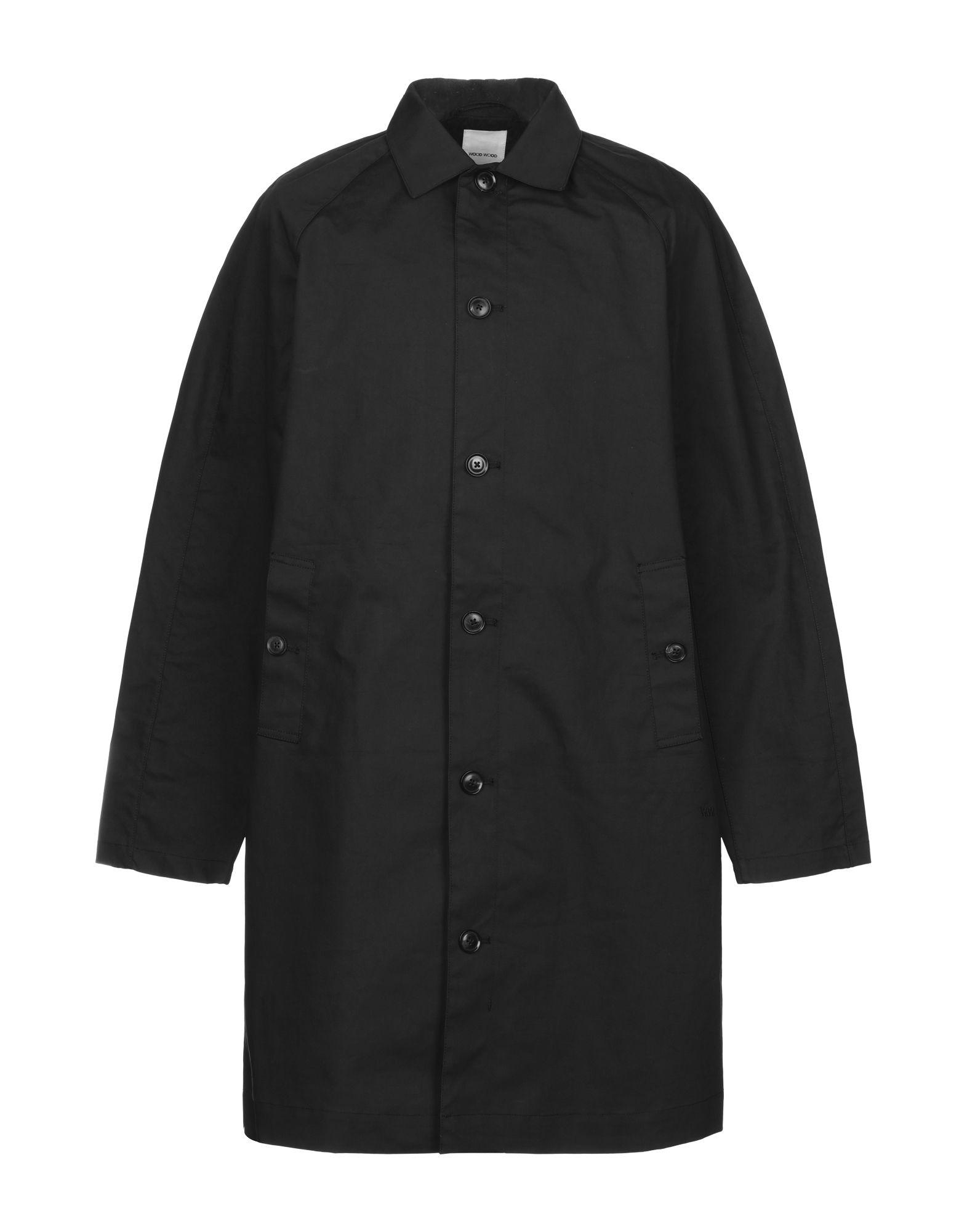 WOOD WOOD Overcoat in Black for Men - Lyst