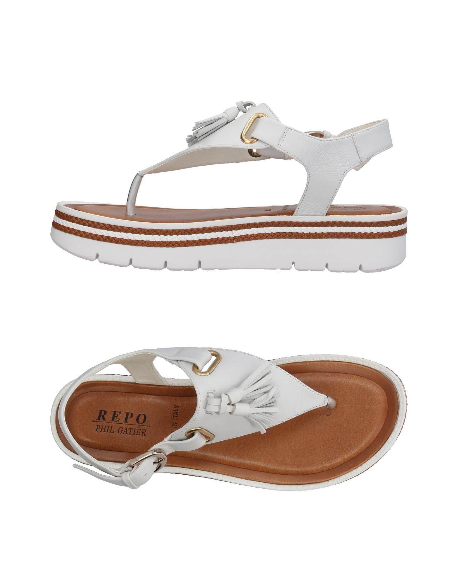 Phil GatiÃ¨r By Repo Rubber Toe Strap Sandal in White - Lyst
