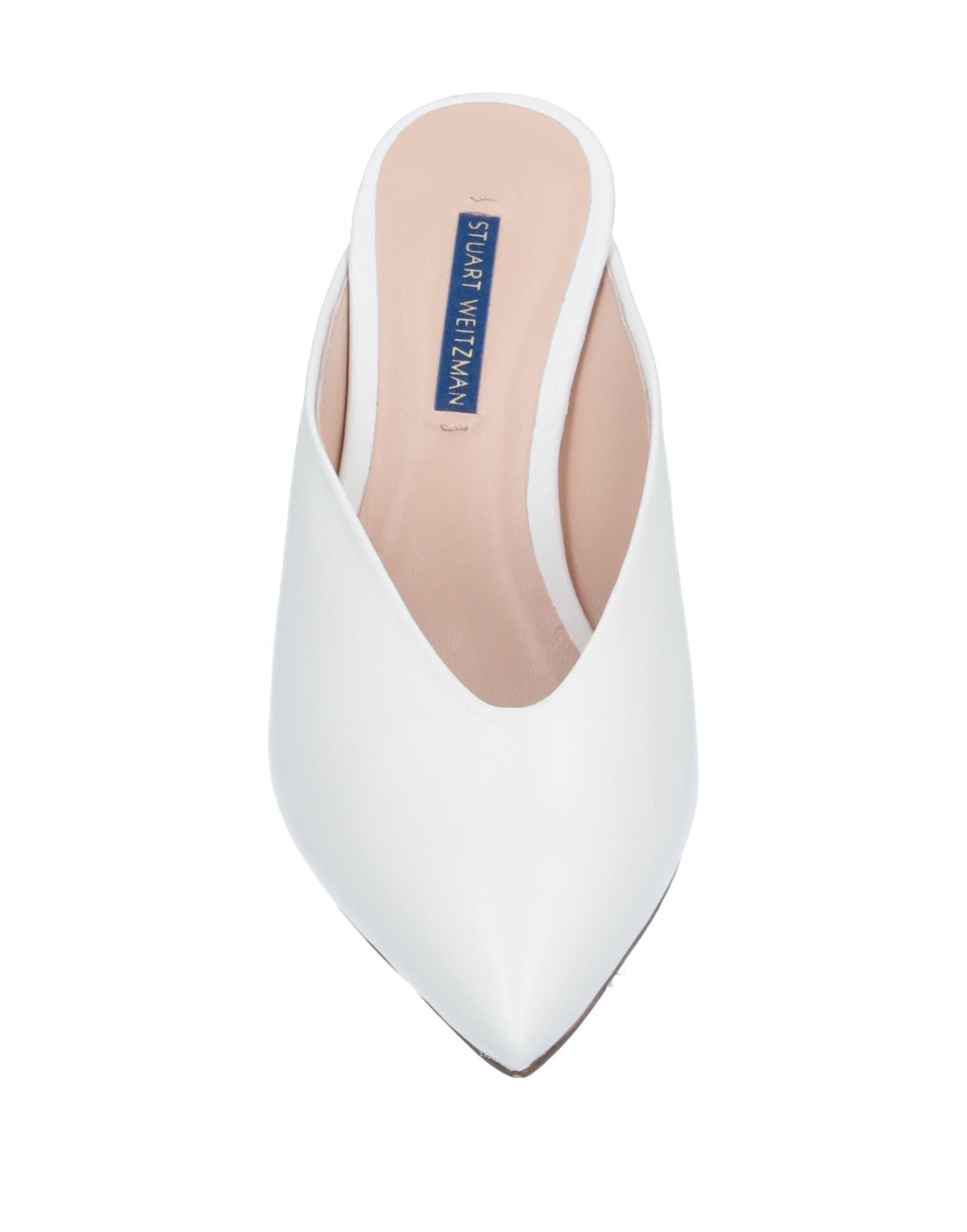 stuart weitzman white mules