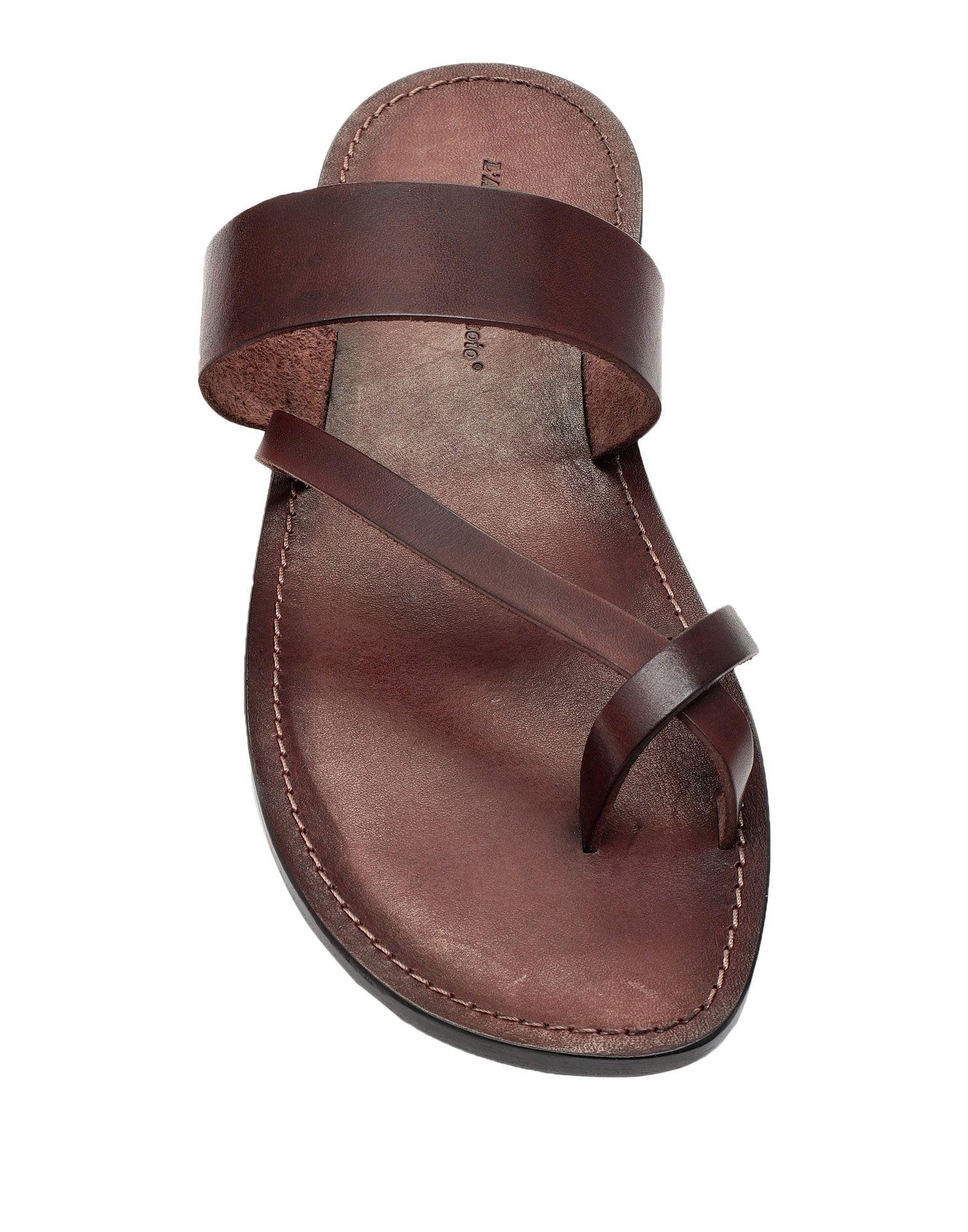 L'artigiano Del Cuoio Leather Toe Strap Sandal in Brown for Men - Lyst