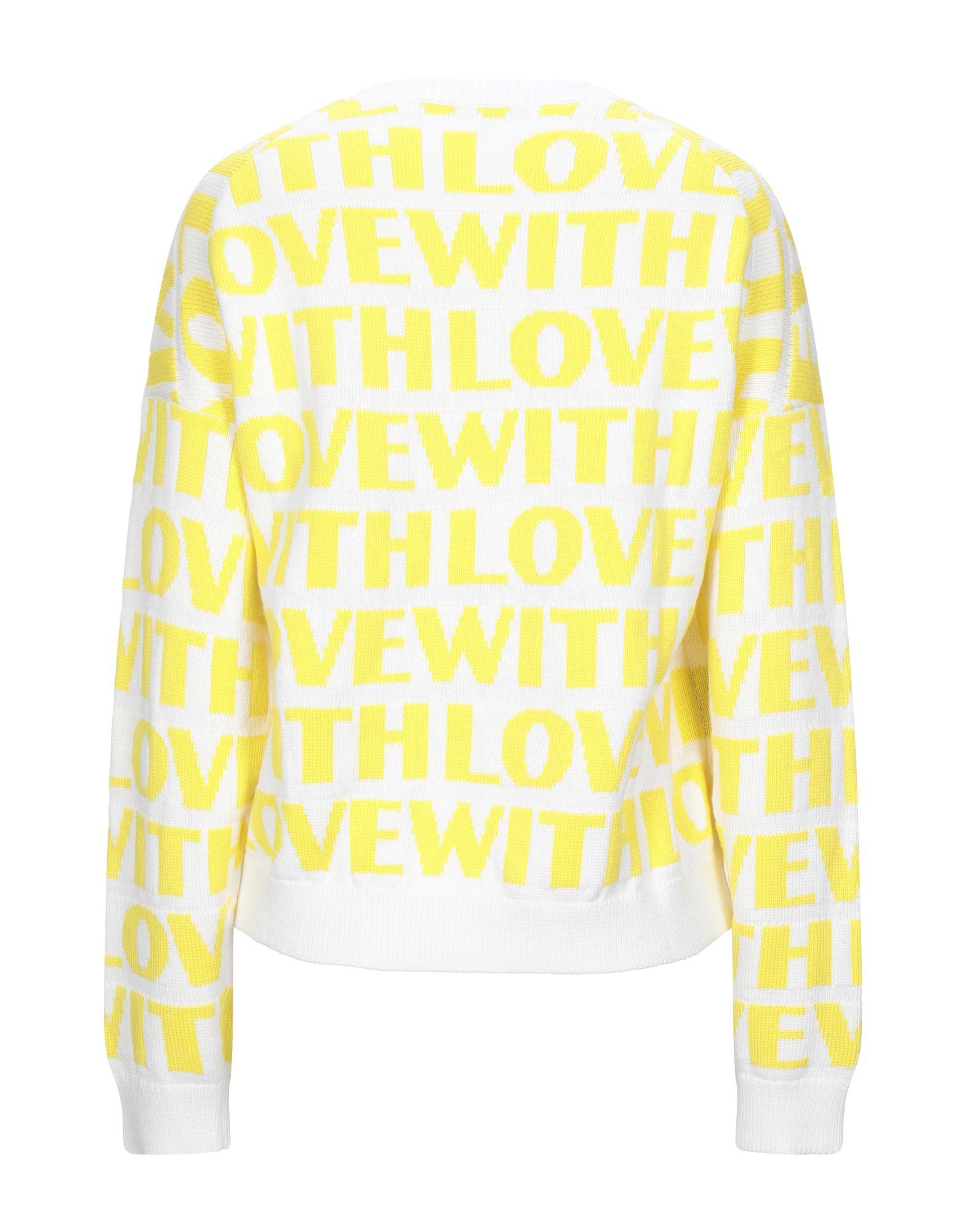 Maje Jacquard Sweater With Slogan in Yellow | Lyst