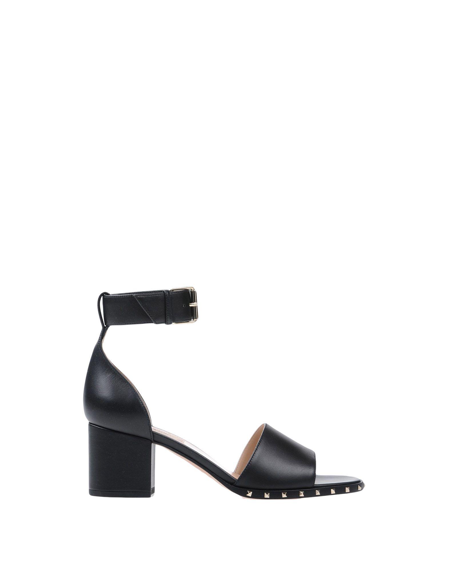 Valentino Leather Sandals in Black - Lyst
