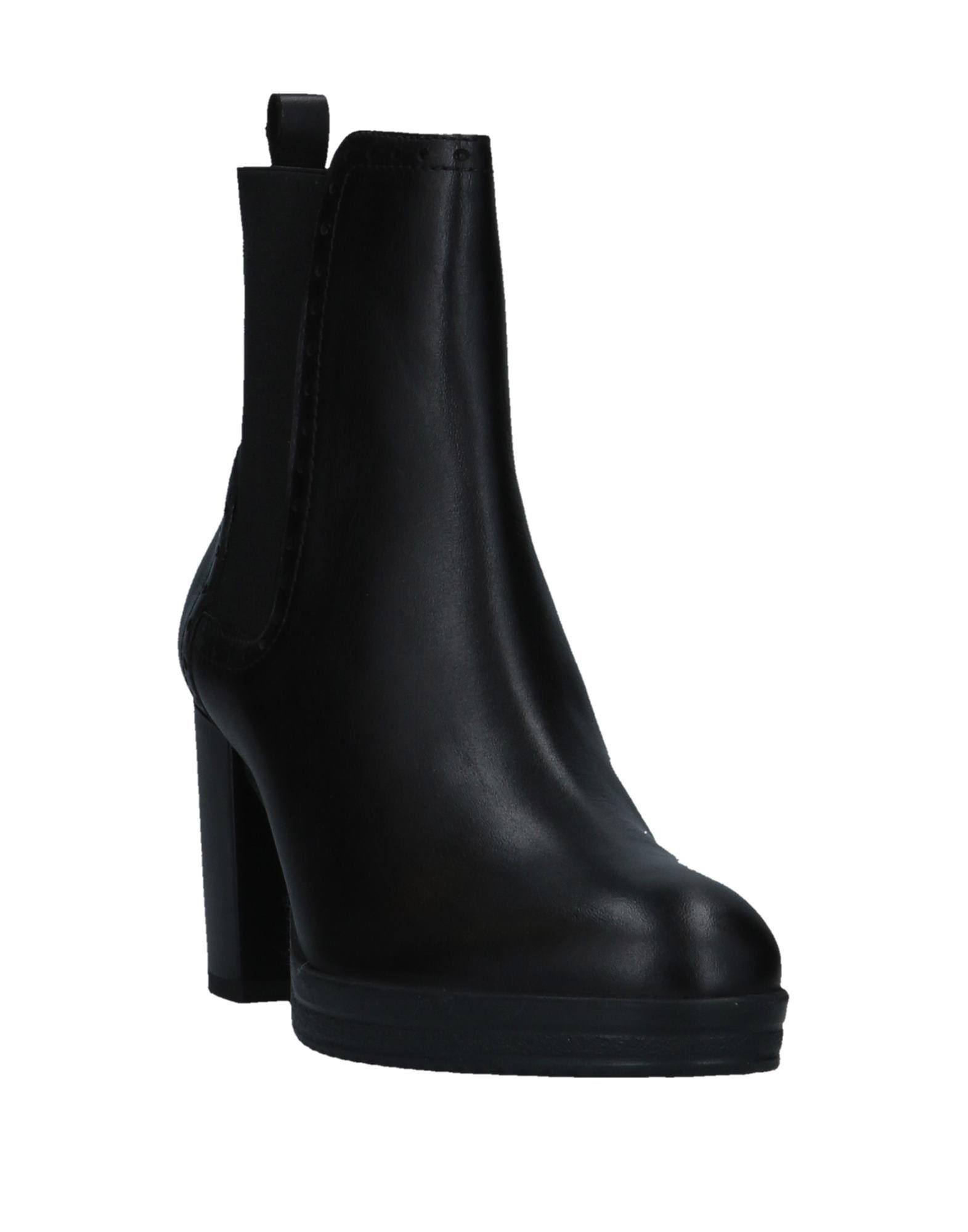 Geox Leather Ankle Boots in Black - Lyst