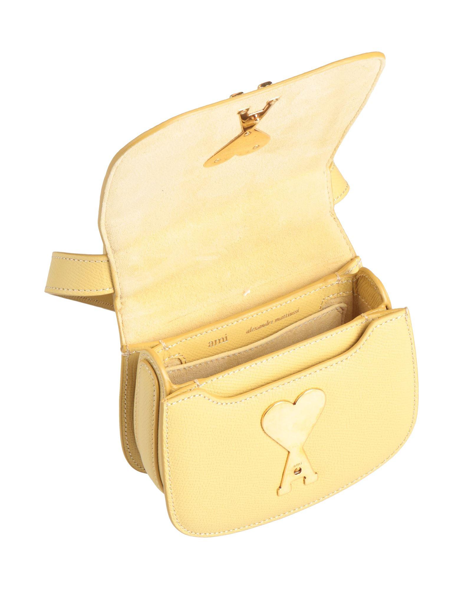 Ami Paris Handbag Leather in Yellow | Lyst