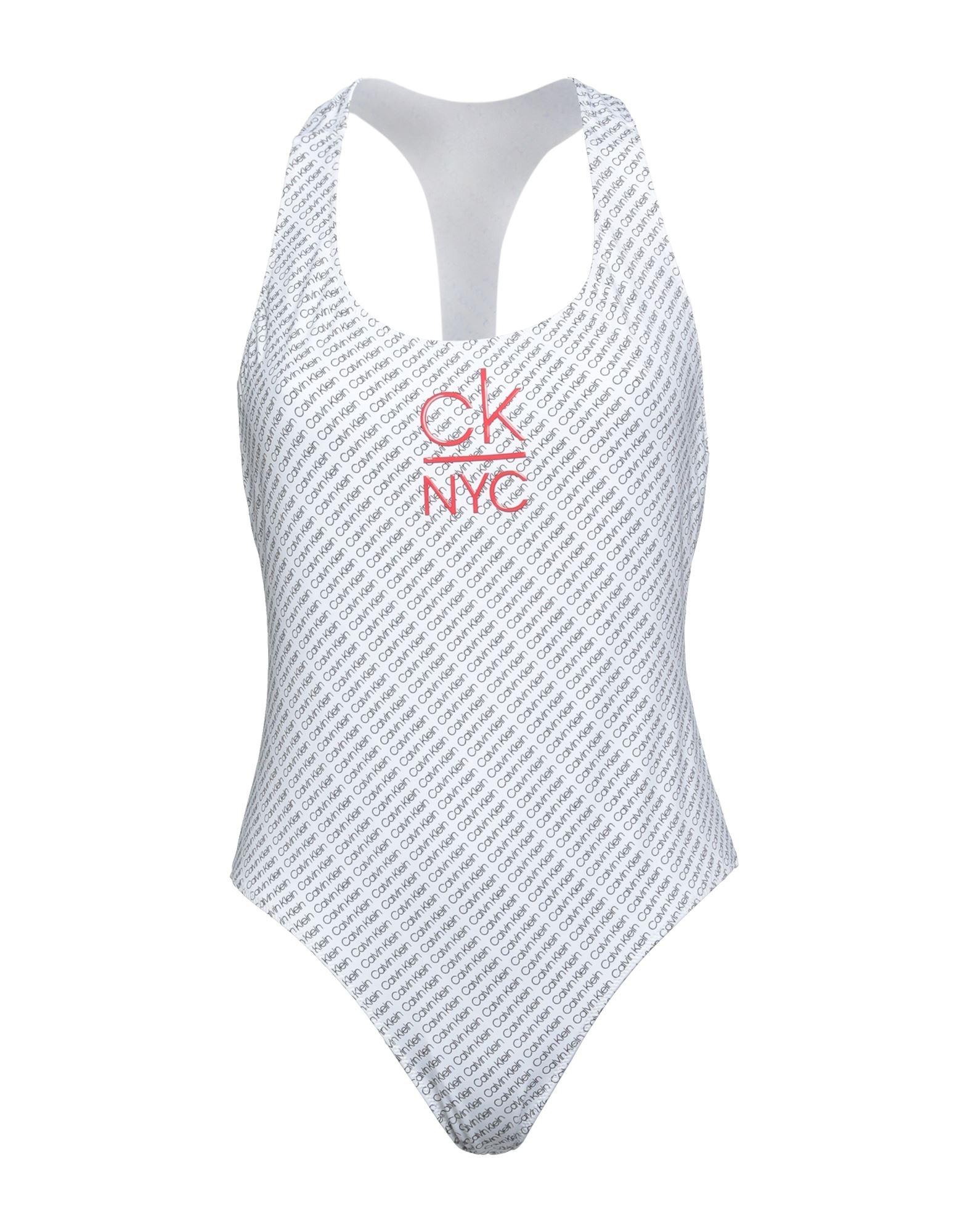 Calvin Klein Onepiece Swimsuit in White Lyst