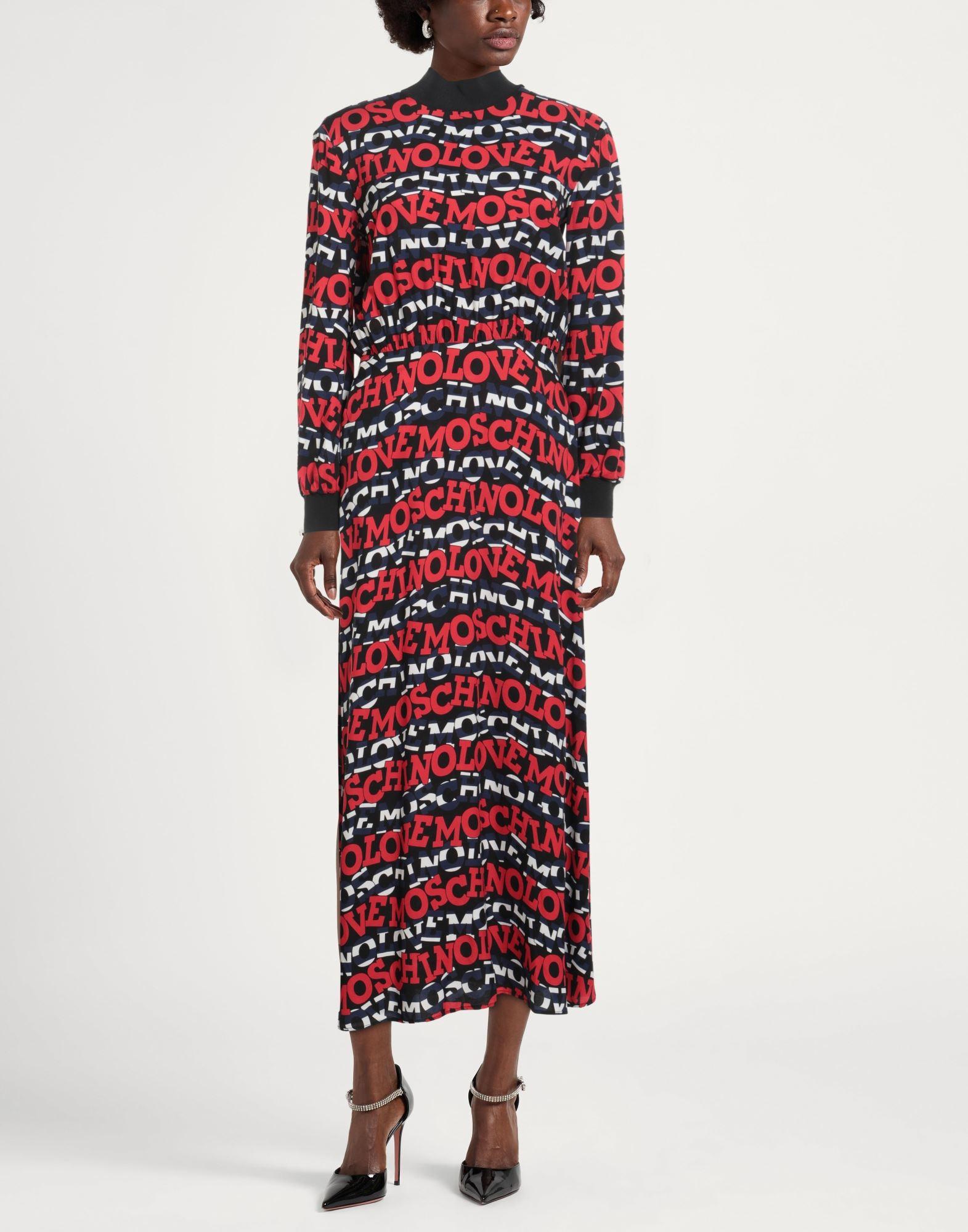 chinese dress ladies Moschino Black Typography-Print Maxi Dress  Runway Catalog