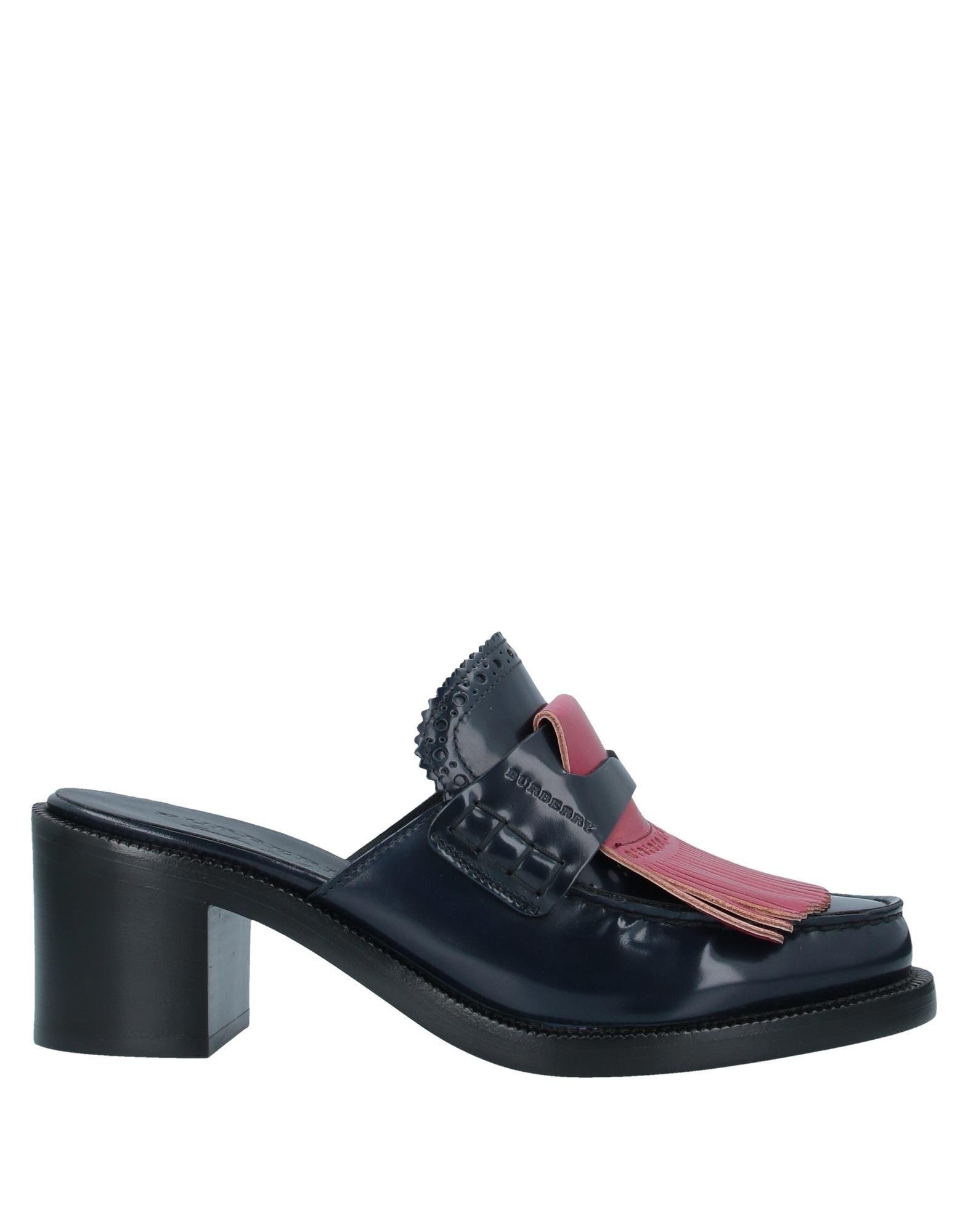Burberry Leather Mules in Dark Blue (Blue) - Lyst
