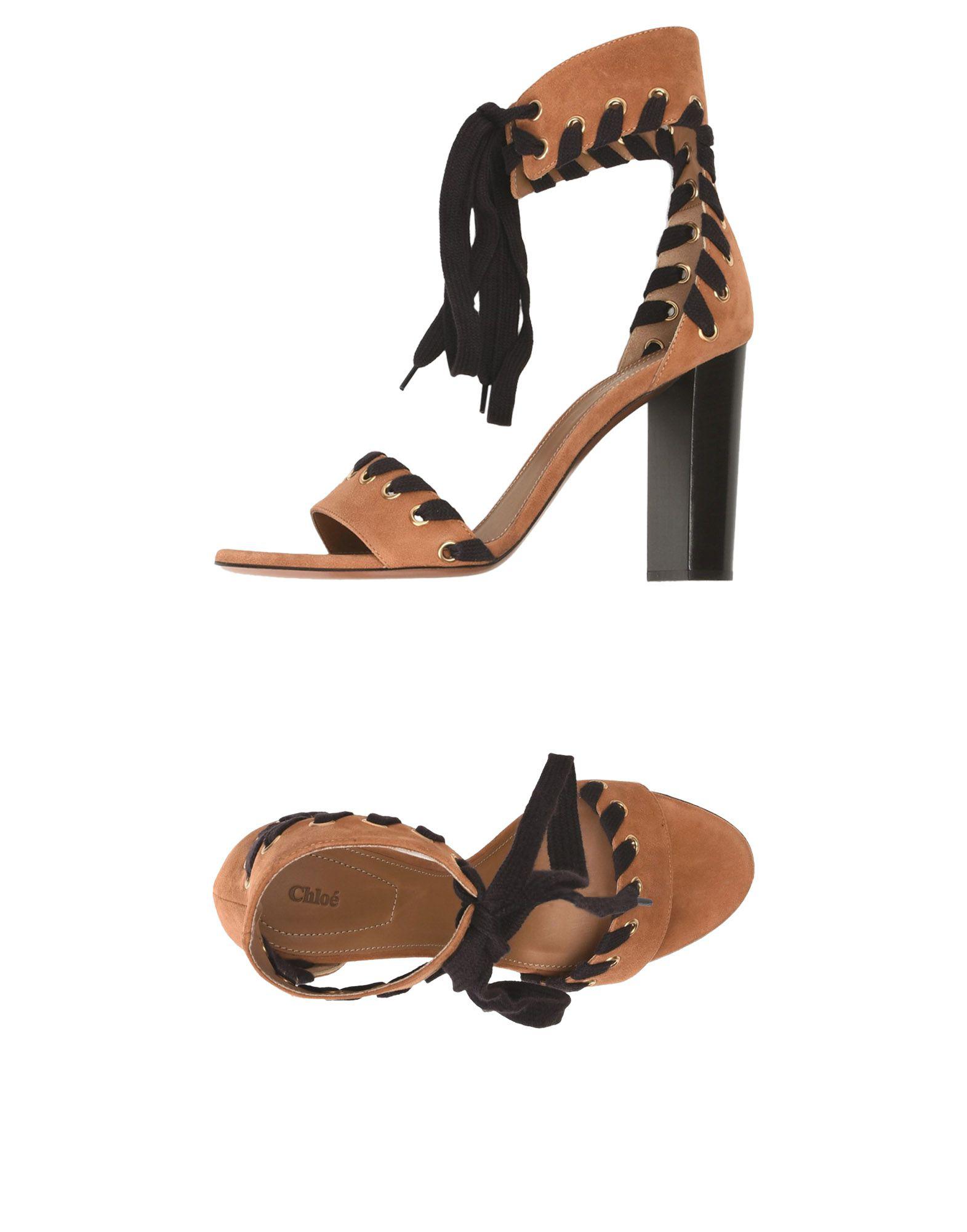 ChloÃ© Leather Sandals in Brown - Lyst