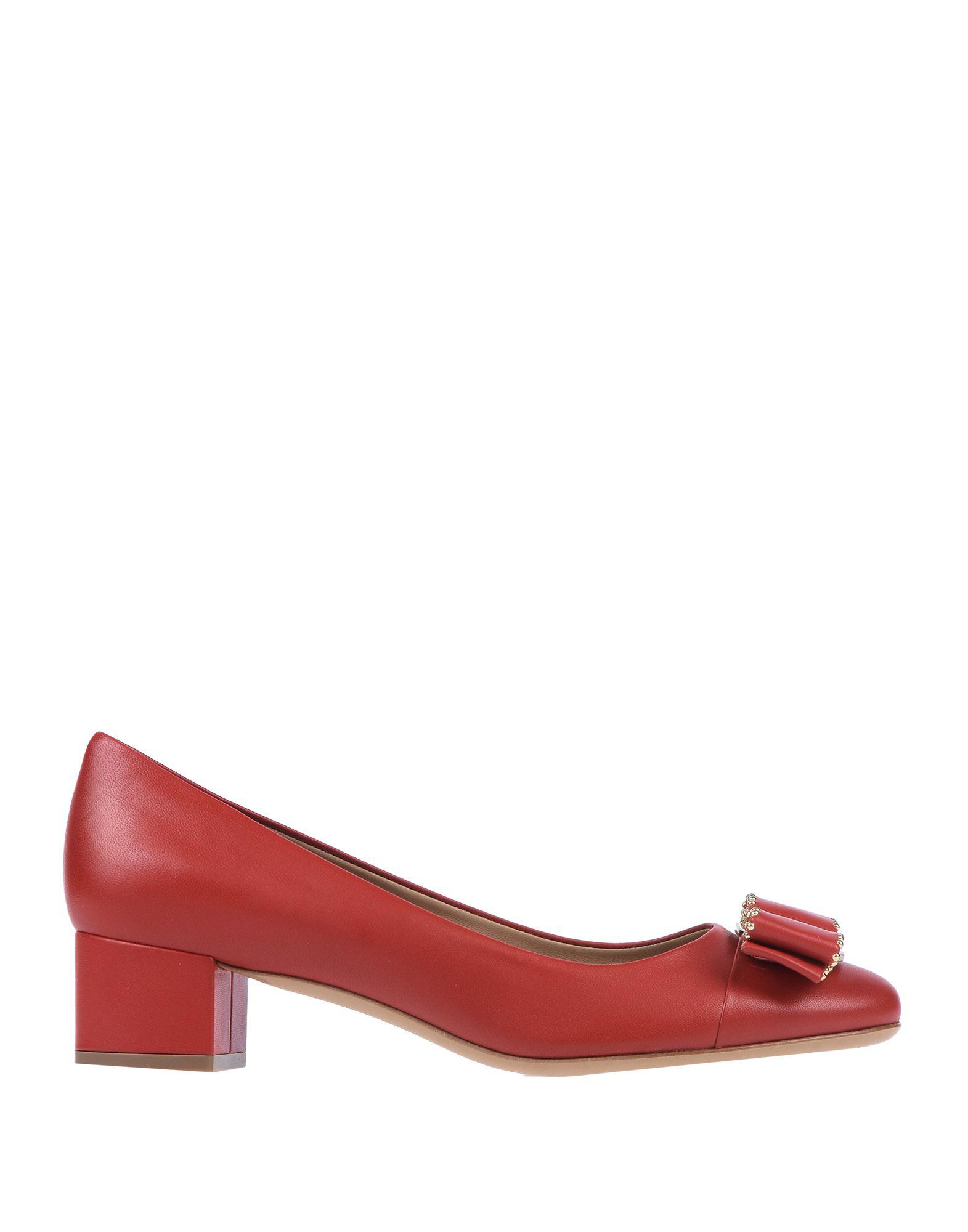 Ferragamo Leather Court in Red - Lyst