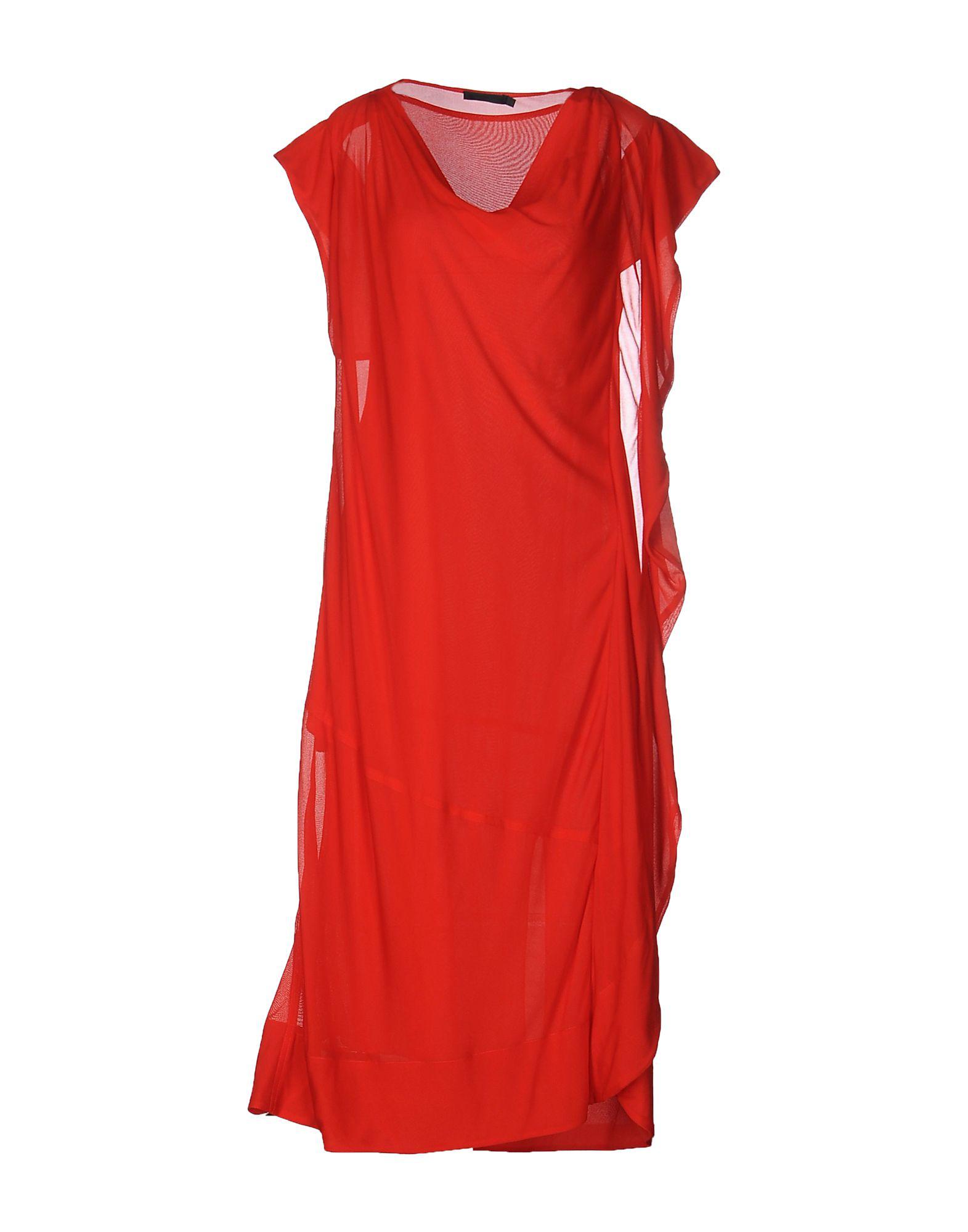 Lyst Donna Karan Kneelength Dress in Red