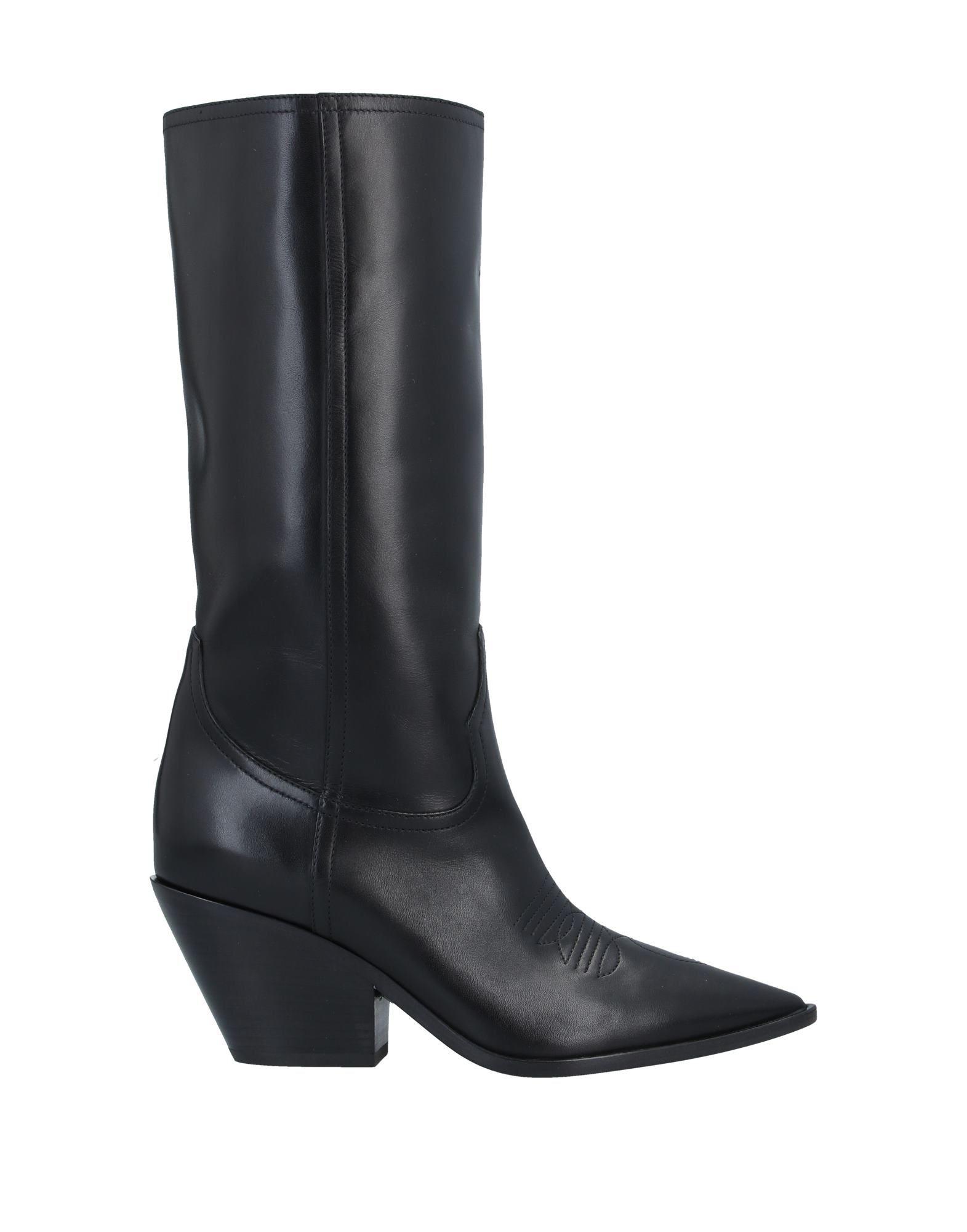 Casadei Leather Boots in Black - Lyst
