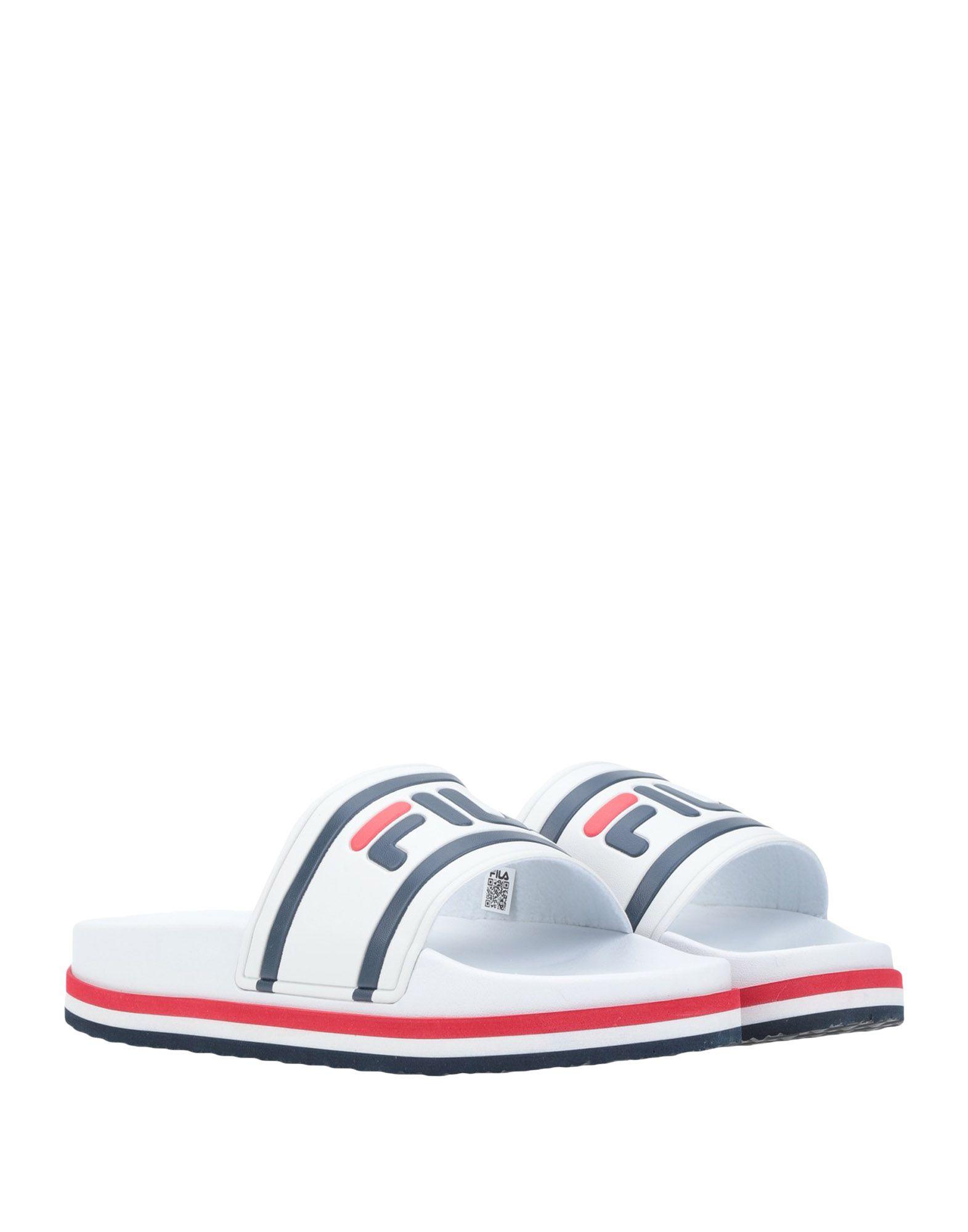 white fila sandals