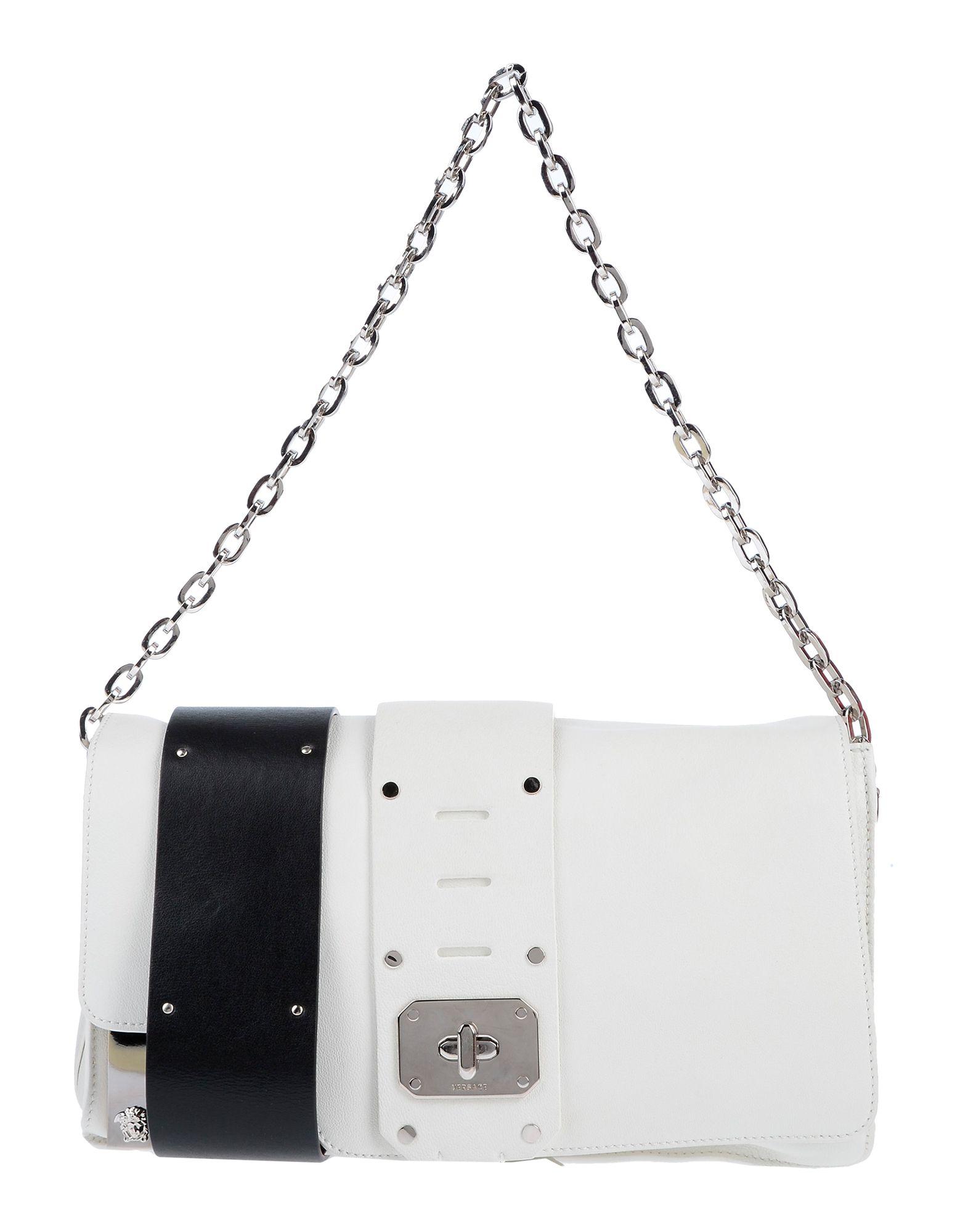 Versace Leather Handbag in White - Lyst
