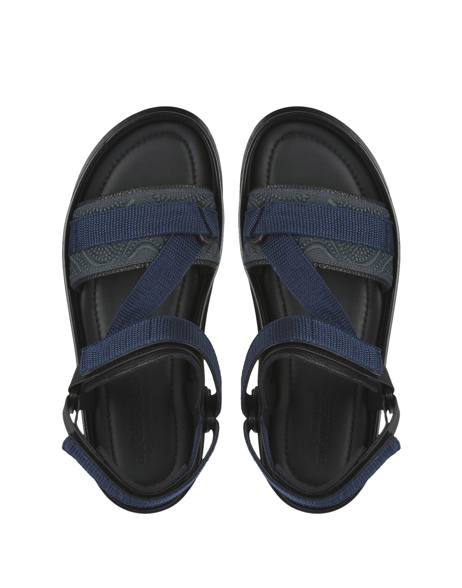 Emporio Armani Leather Sandals in Blue for Men - Lyst