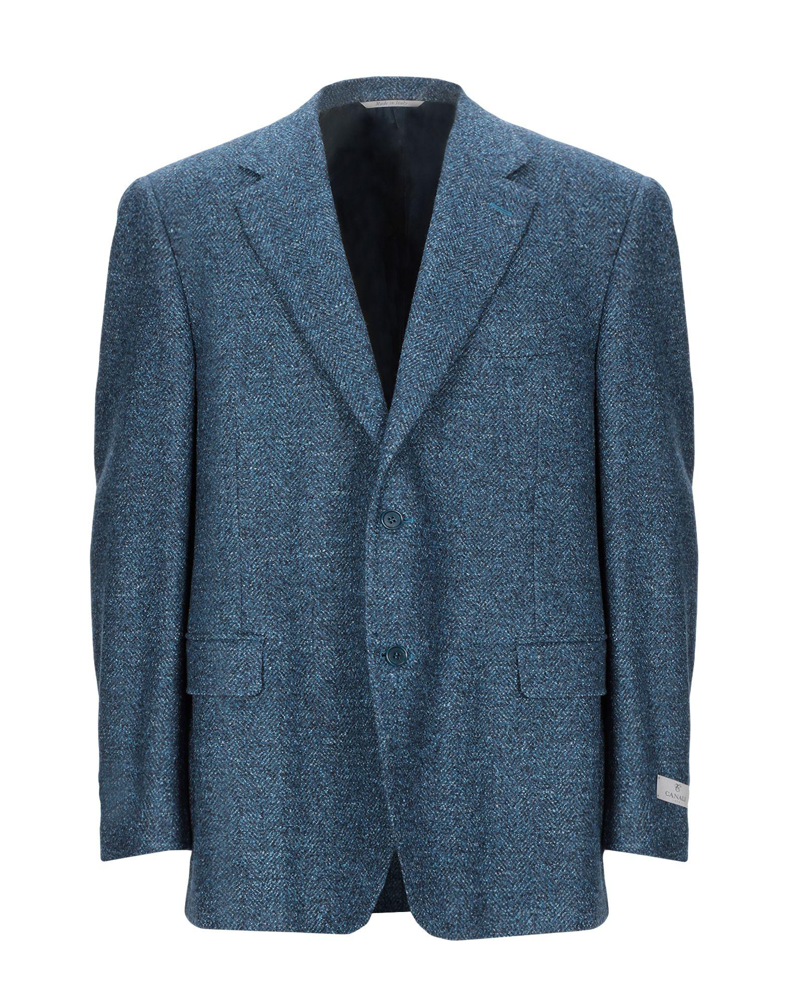 Canali Tweed Blazer in Blue for Men - Lyst