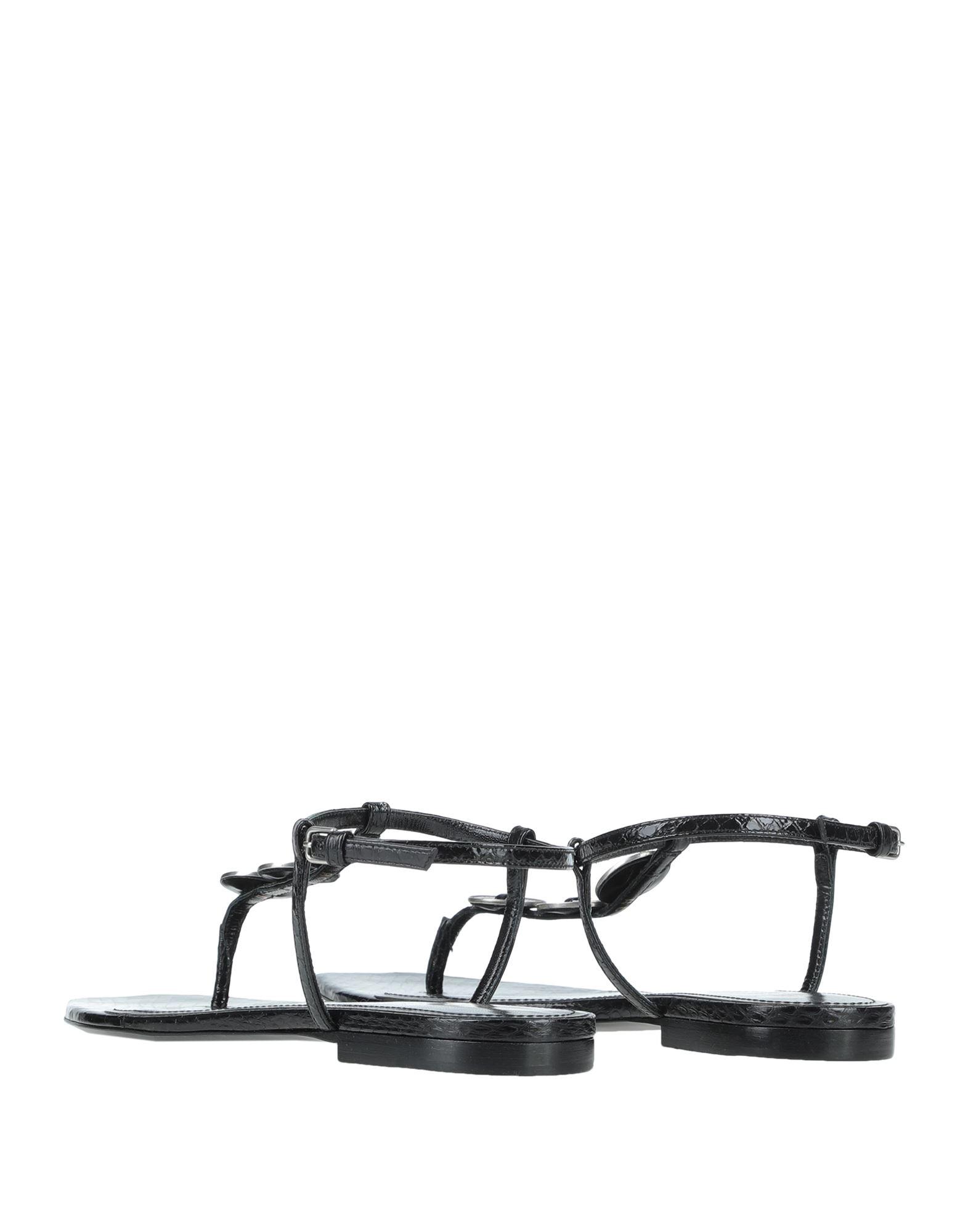 Saint Laurent Leather Toe Post Sandals in Black - Lyst