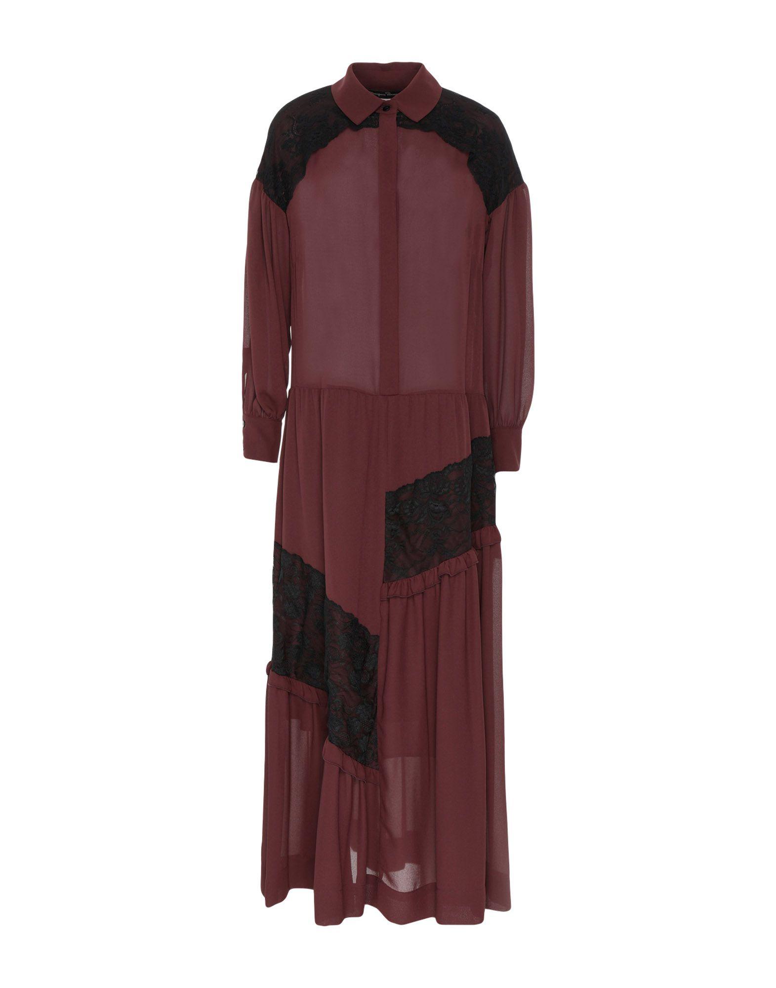 Mariagrazia Panizzi Lace Long Dress in Brown - Lyst