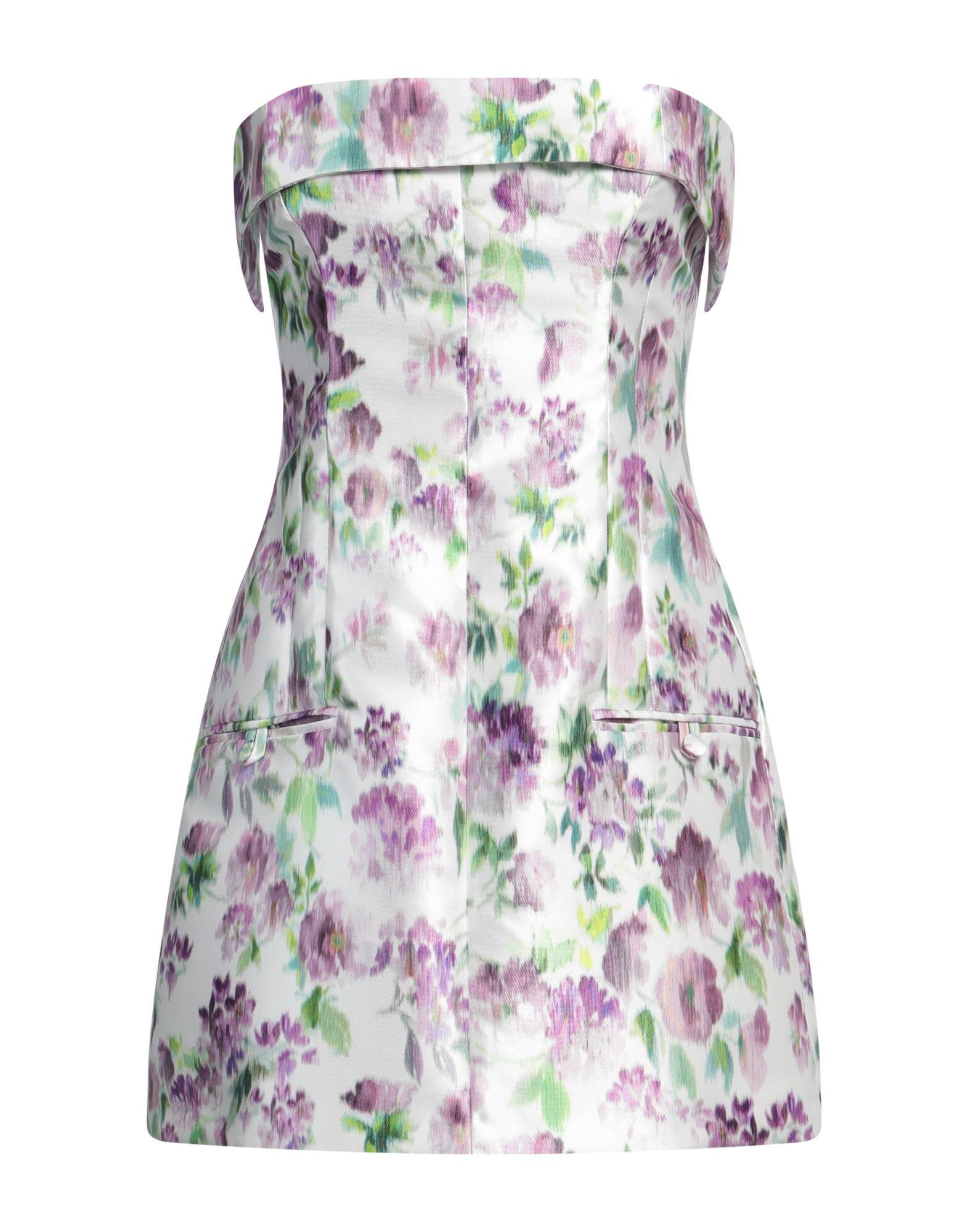 philosophy di lorenzo serafini floral chiffon strapless mini dress Floral Taffeta Dress