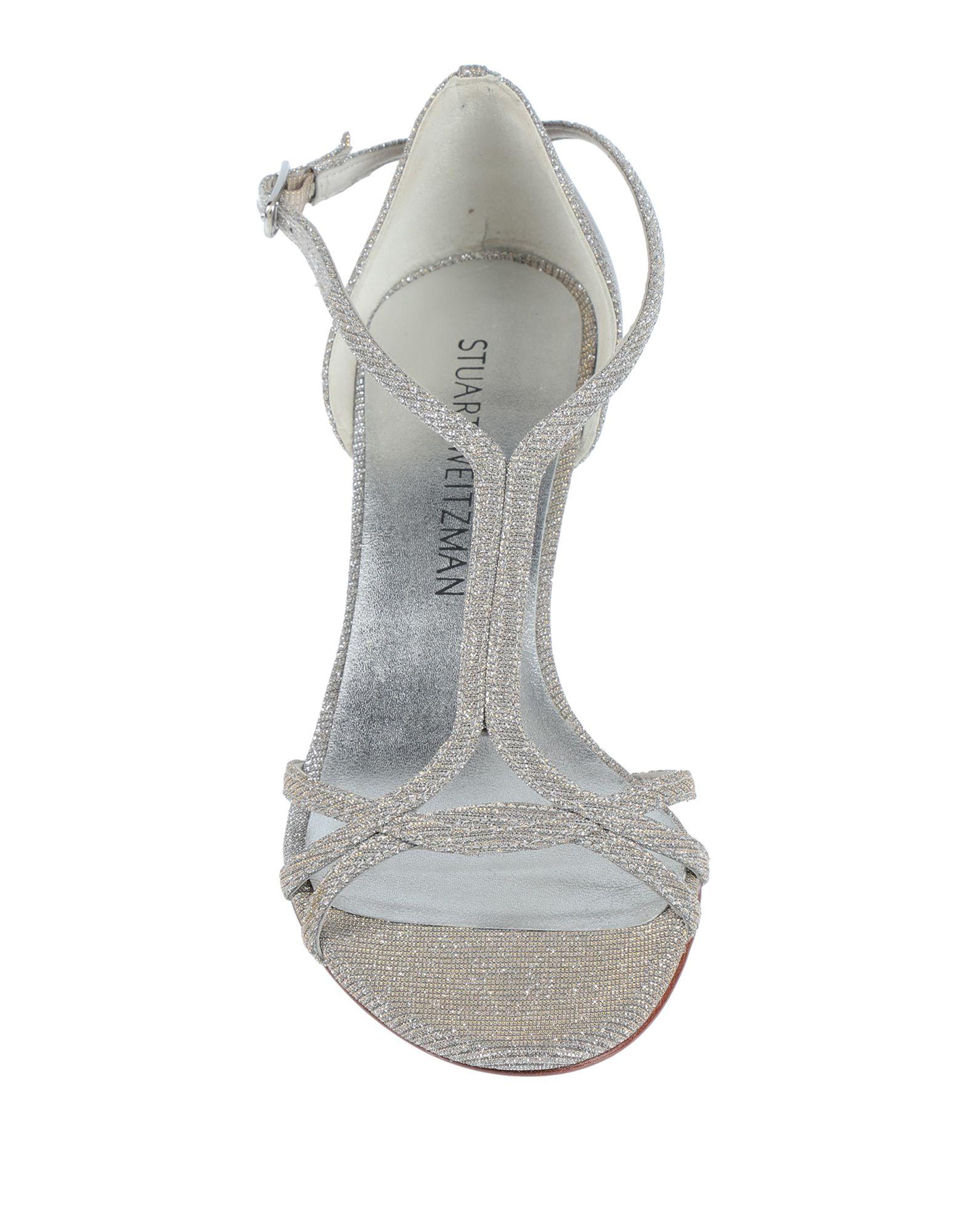 stuart weitzman silver flat sandals