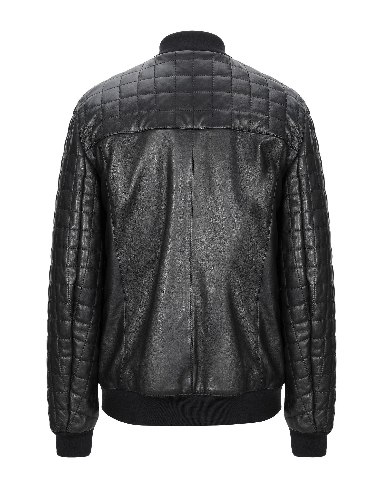 Iceberg Leather Jacket in Black for Men - Lyst