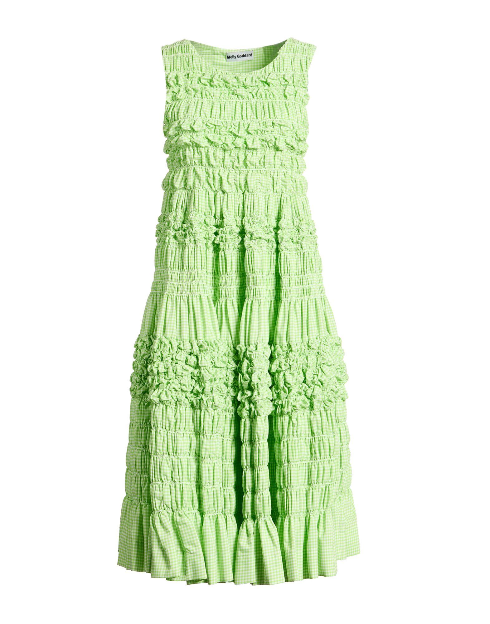 molly goddard green dress Molly Goddard // Green Sheer Sparkly Nylon Tier Dress – VSP Consignment main image 0