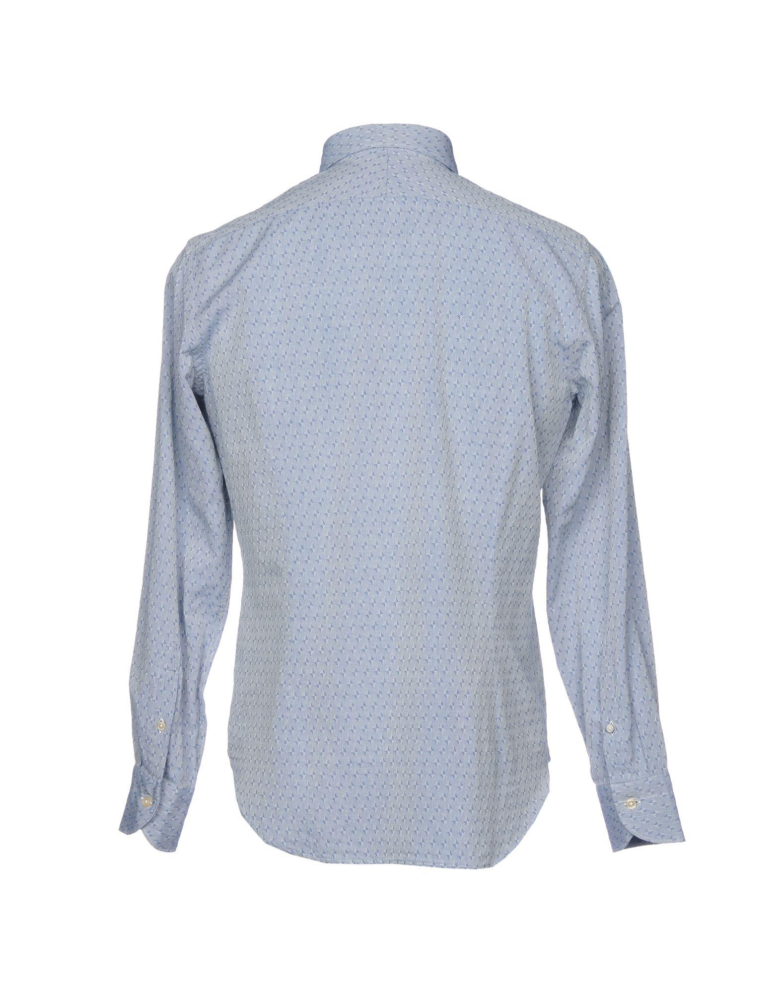 Caliban Cotton Shirt in Slate Blue (Blue) for Men - Lyst