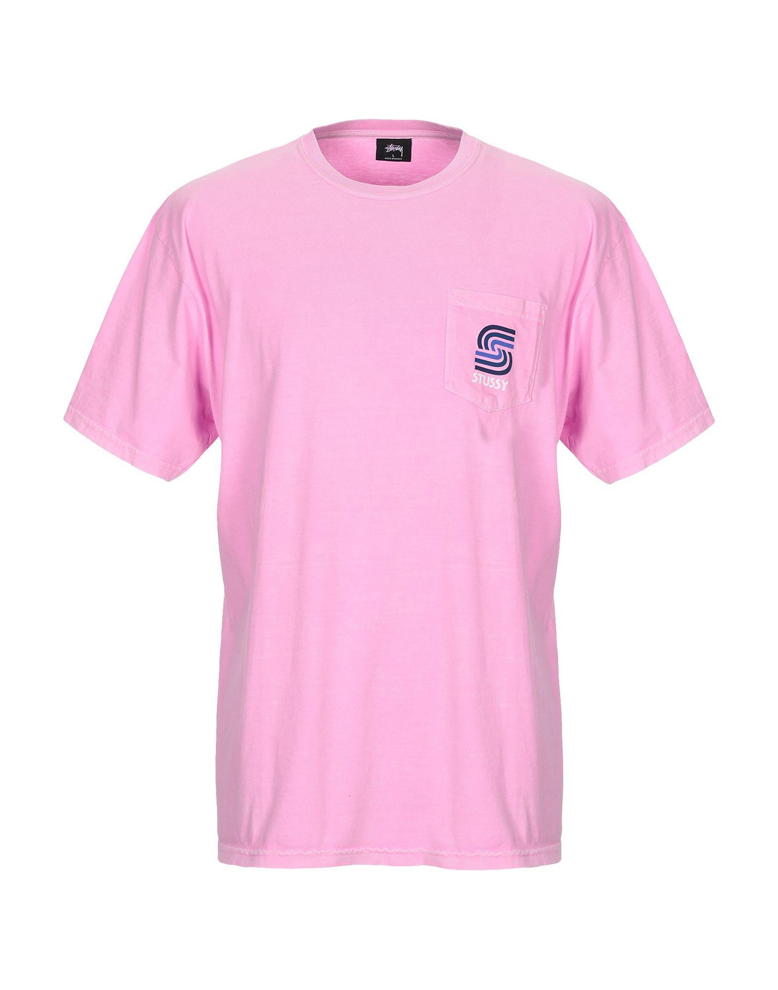 Stussy Cotton T-shirt in Pink for Men - Lyst