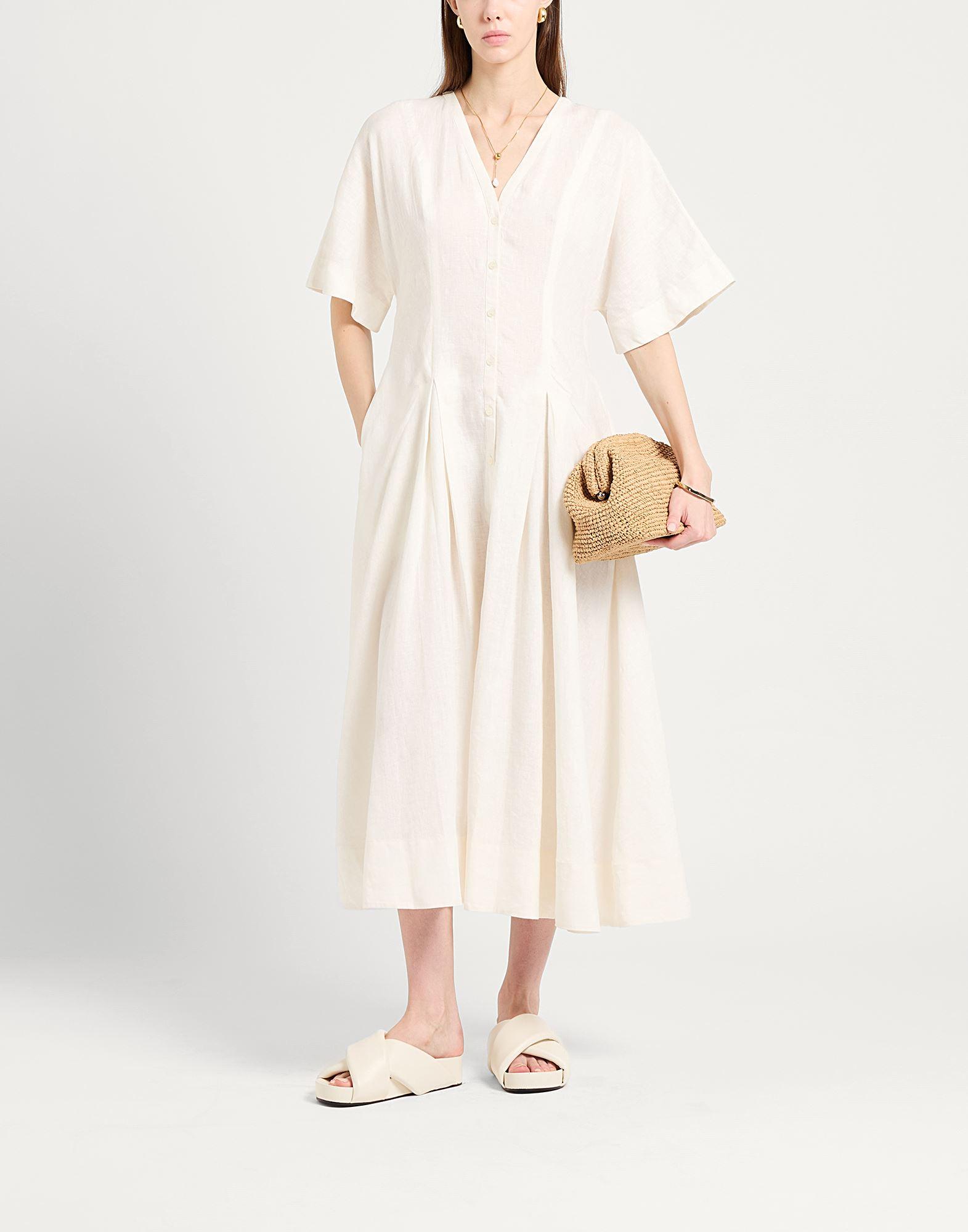 Robe midi COS en coloris Blanc Lyst