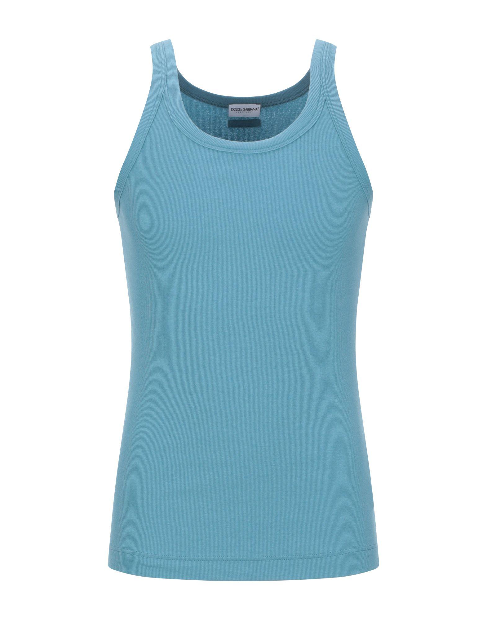 Dolce & Gabbana Cotton Sleeveless Undershirt in Pastel Blue (Blue) for