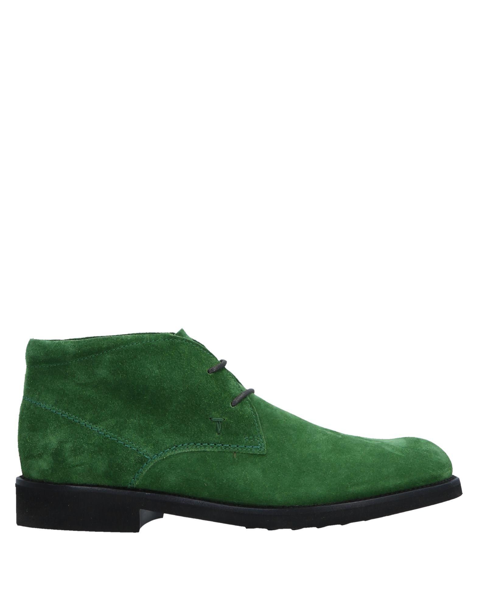 Tod's Leather Ankle Boots in Green for Men - Lyst