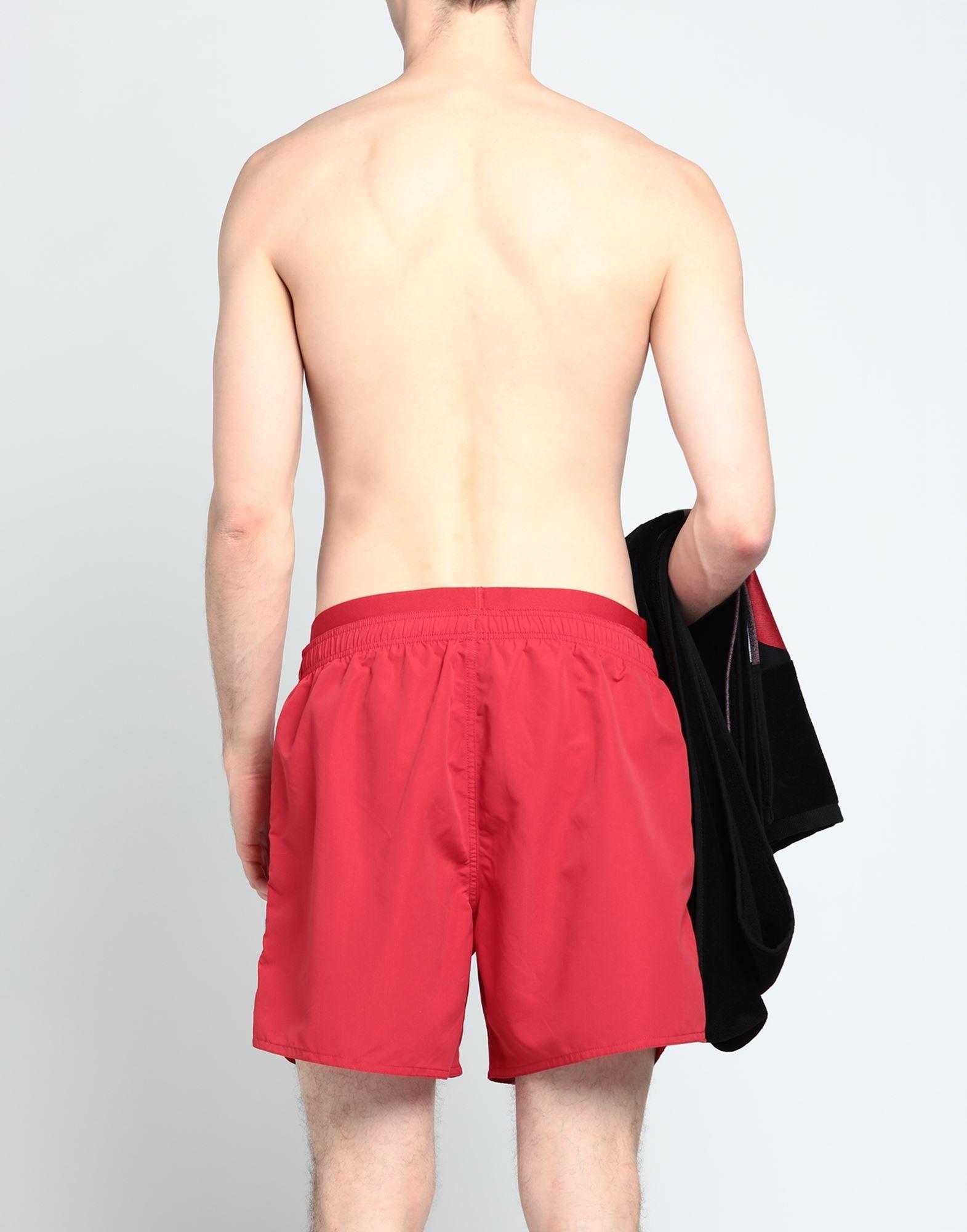 red armani swim shorts