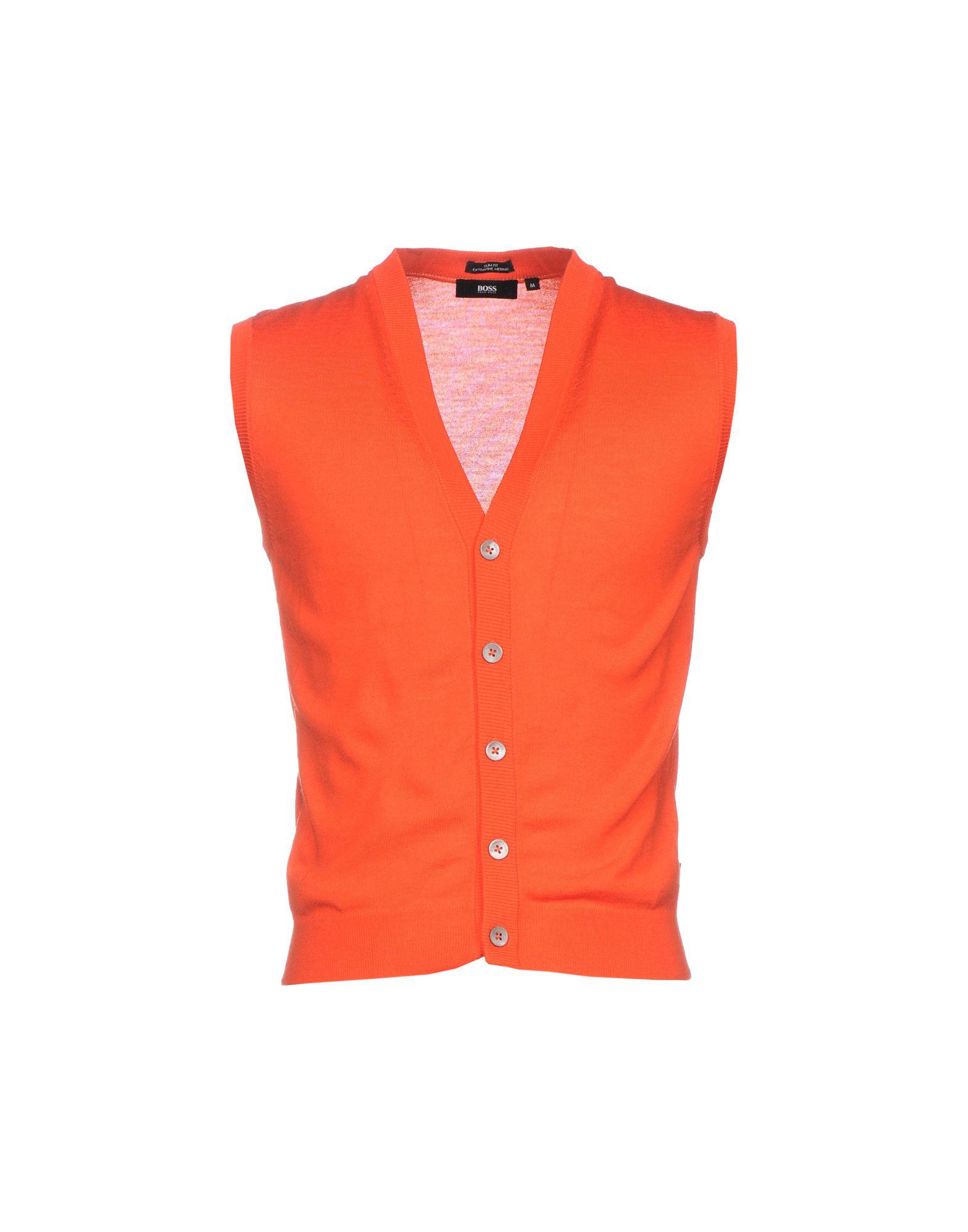 mens orange cardigan