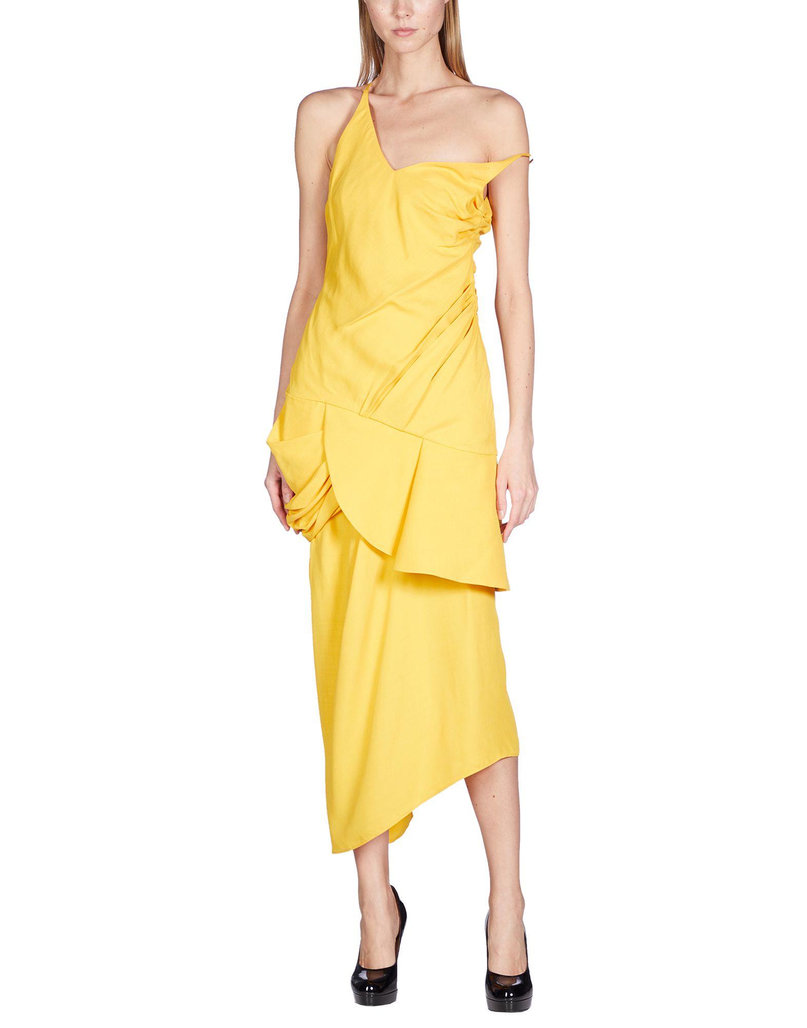 Jacquemus Synthetic 3/4 Length Dress in Yellow - Lyst