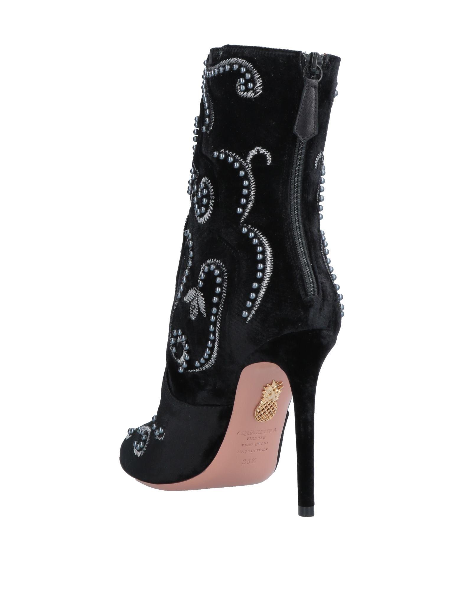 Aquazzura Velvet Ankle Boots in Black - Lyst