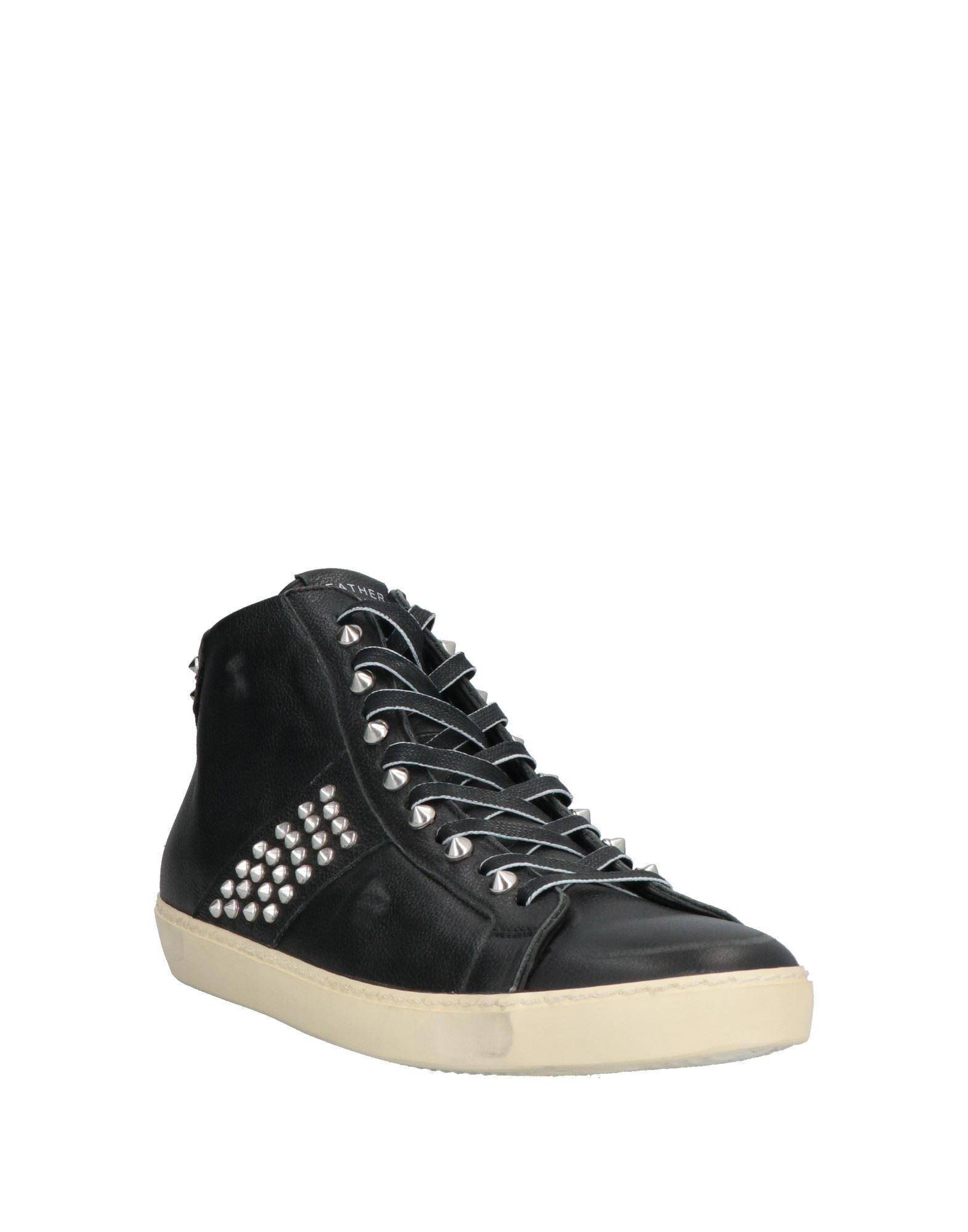 Leather Crown Sneakers in Black for Men | Lyst