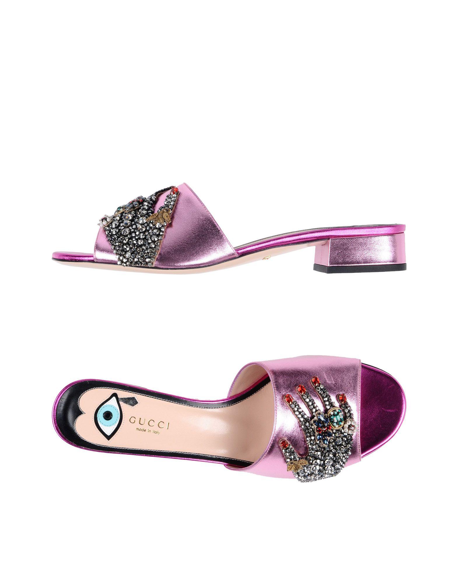  Gucci  Leather Sandals  in Pink  Lyst